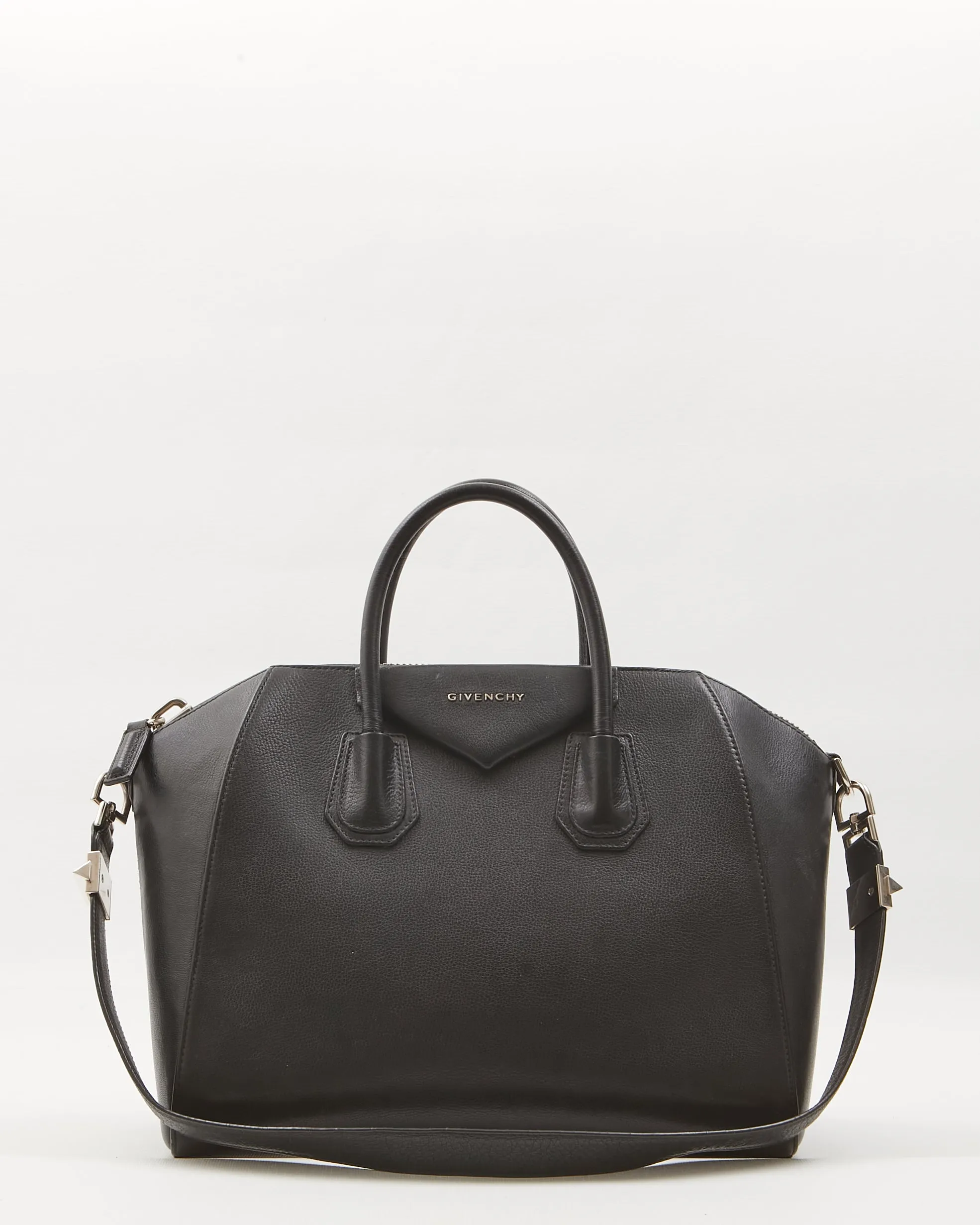 Givenchy Black Grained Leather Medium Antigona Bag