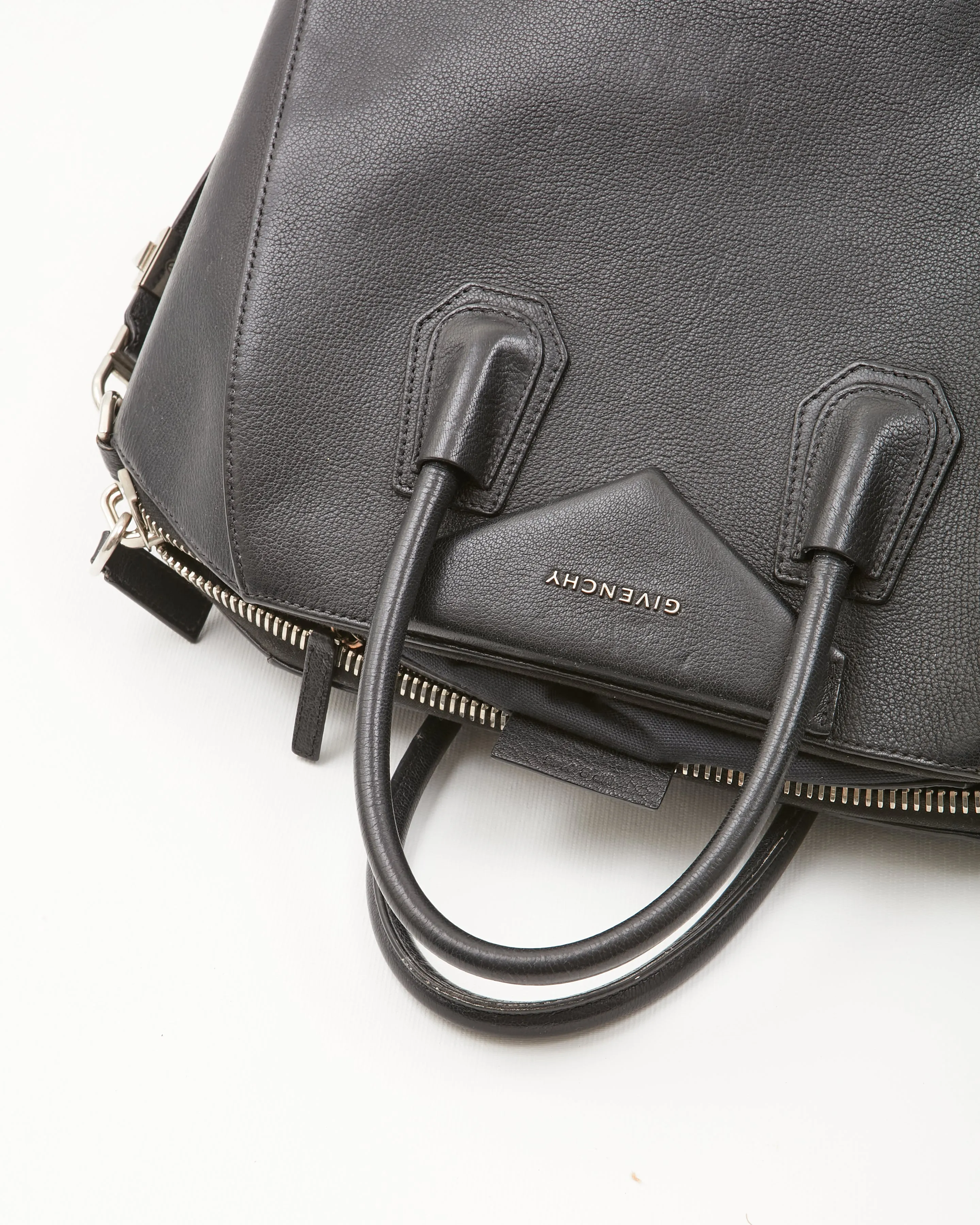 Givenchy Black Grained Leather Medium Antigona Bag