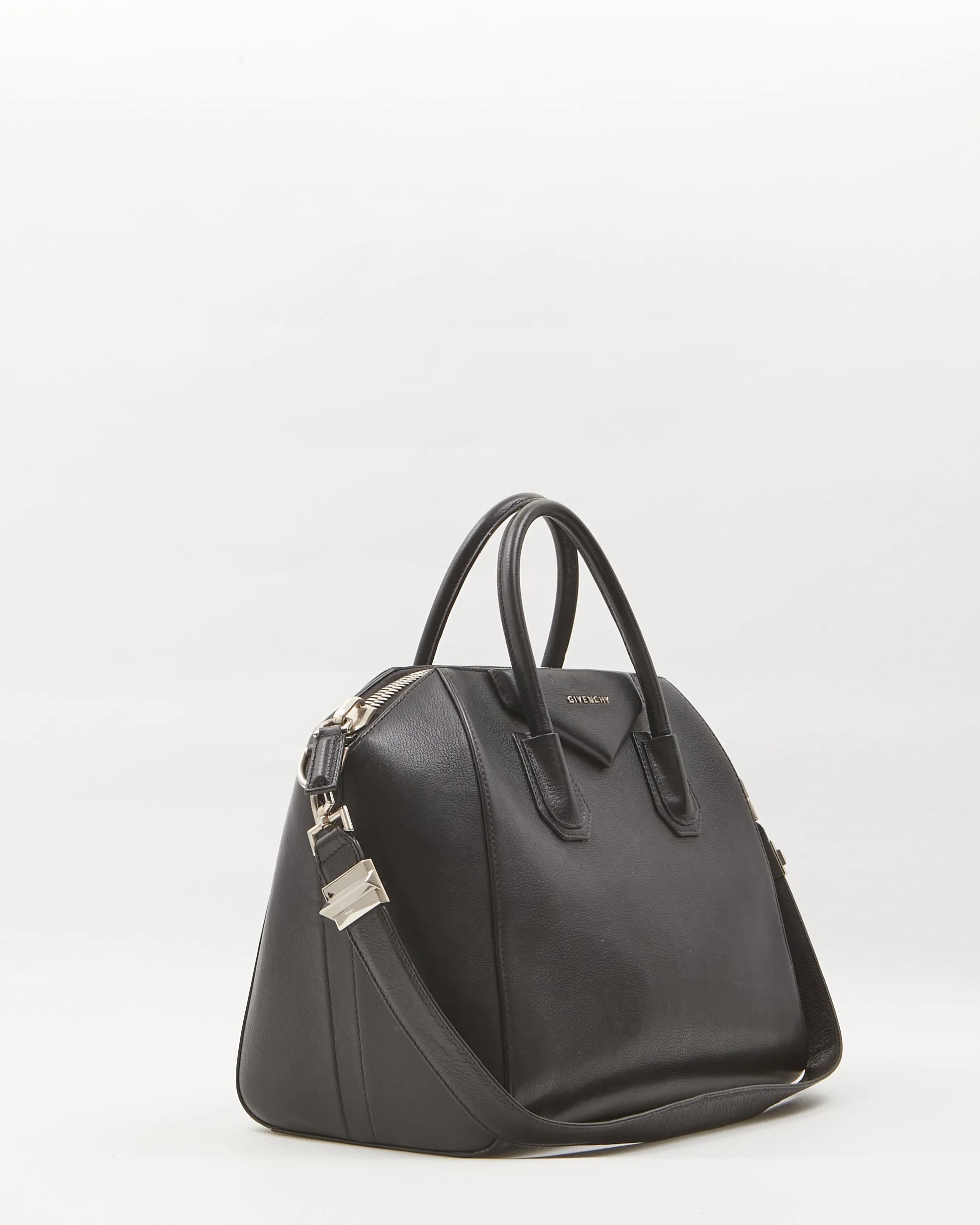 Givenchy Black Grained Leather Medium Antigona Bag