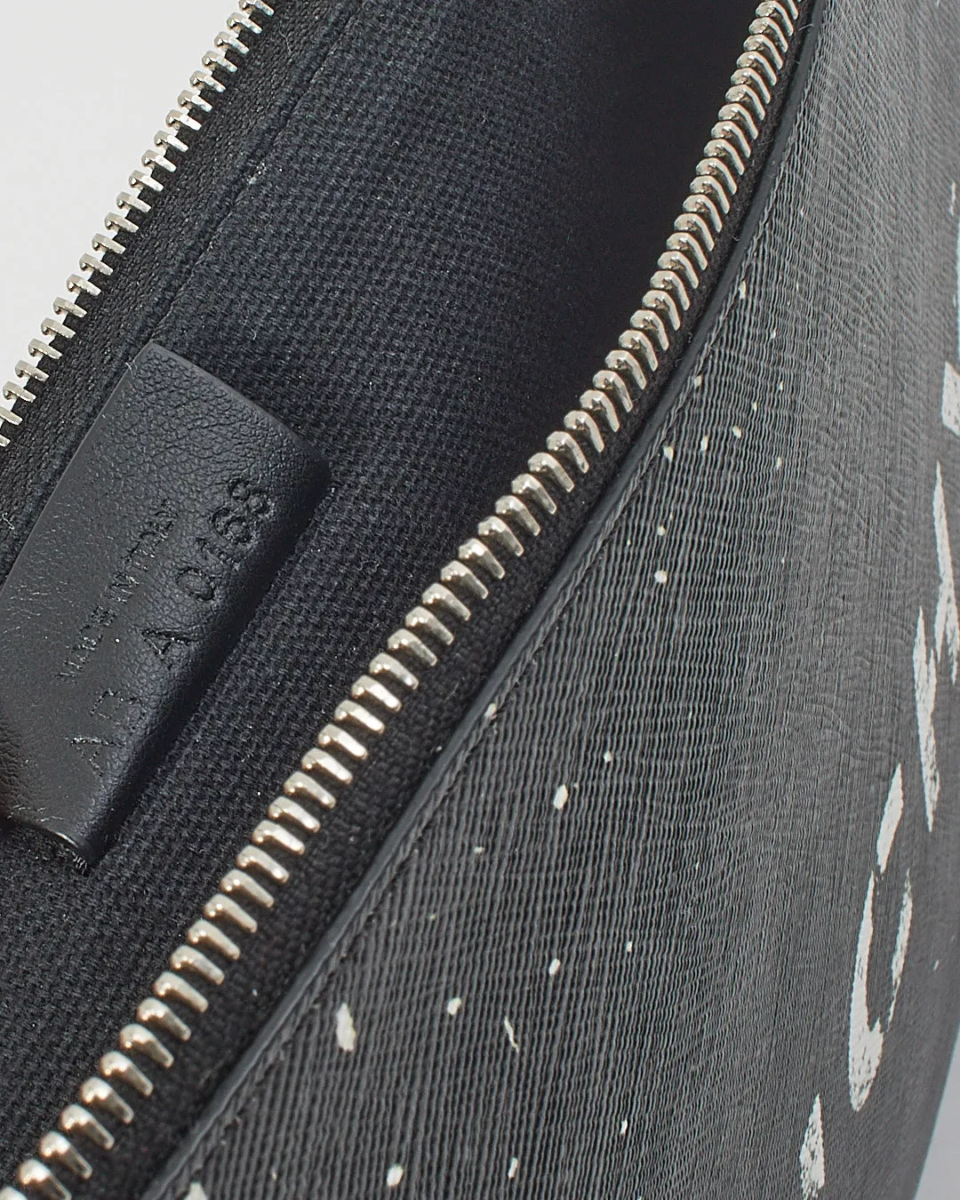 Givenchy Black Leather Paint Splatter Logo Clutch