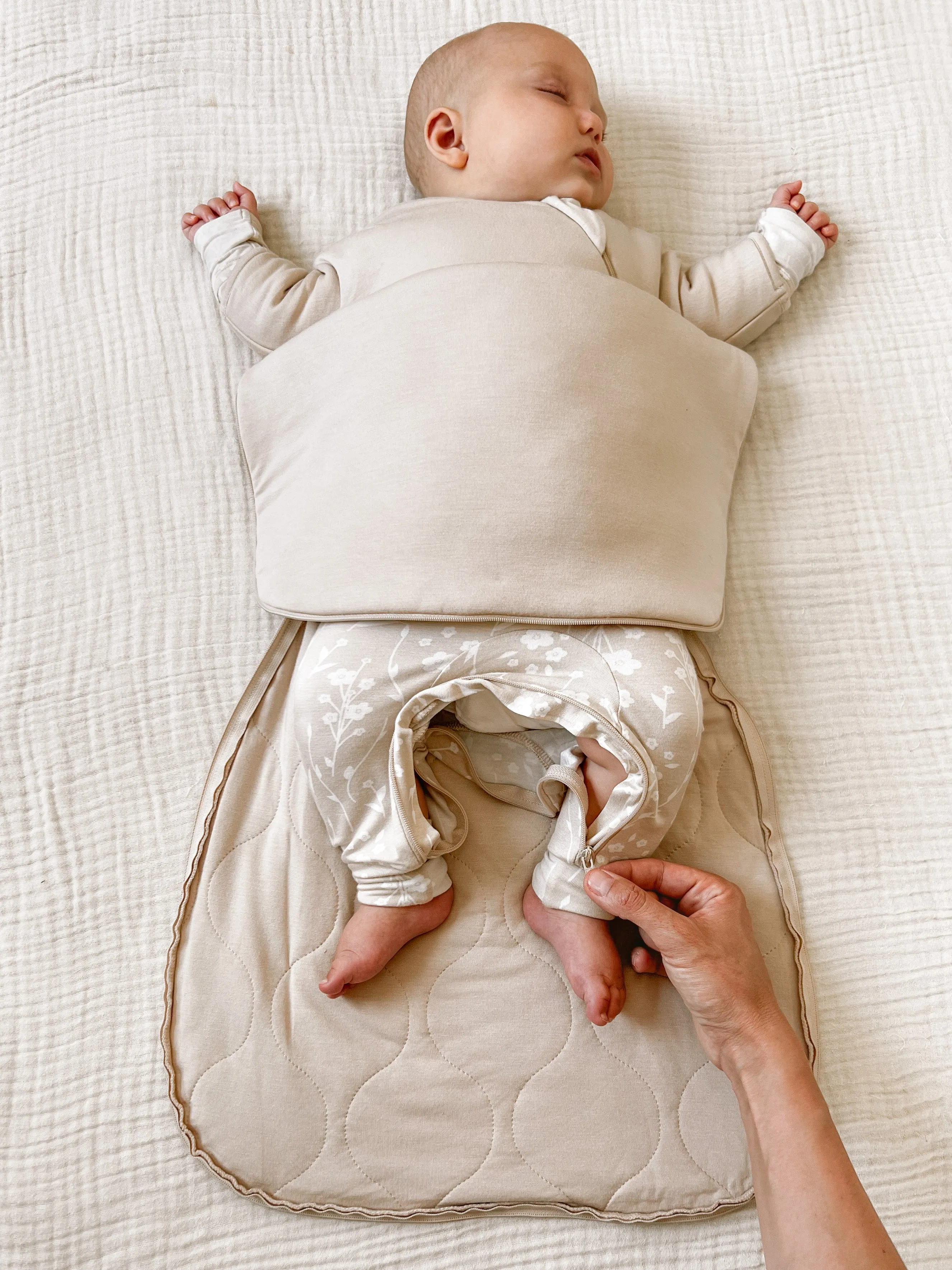 günamüna Transitional Swaddle Sack Duvet Bamboo Blush 2.6 TOG (Min. of 2, multiples of 2)