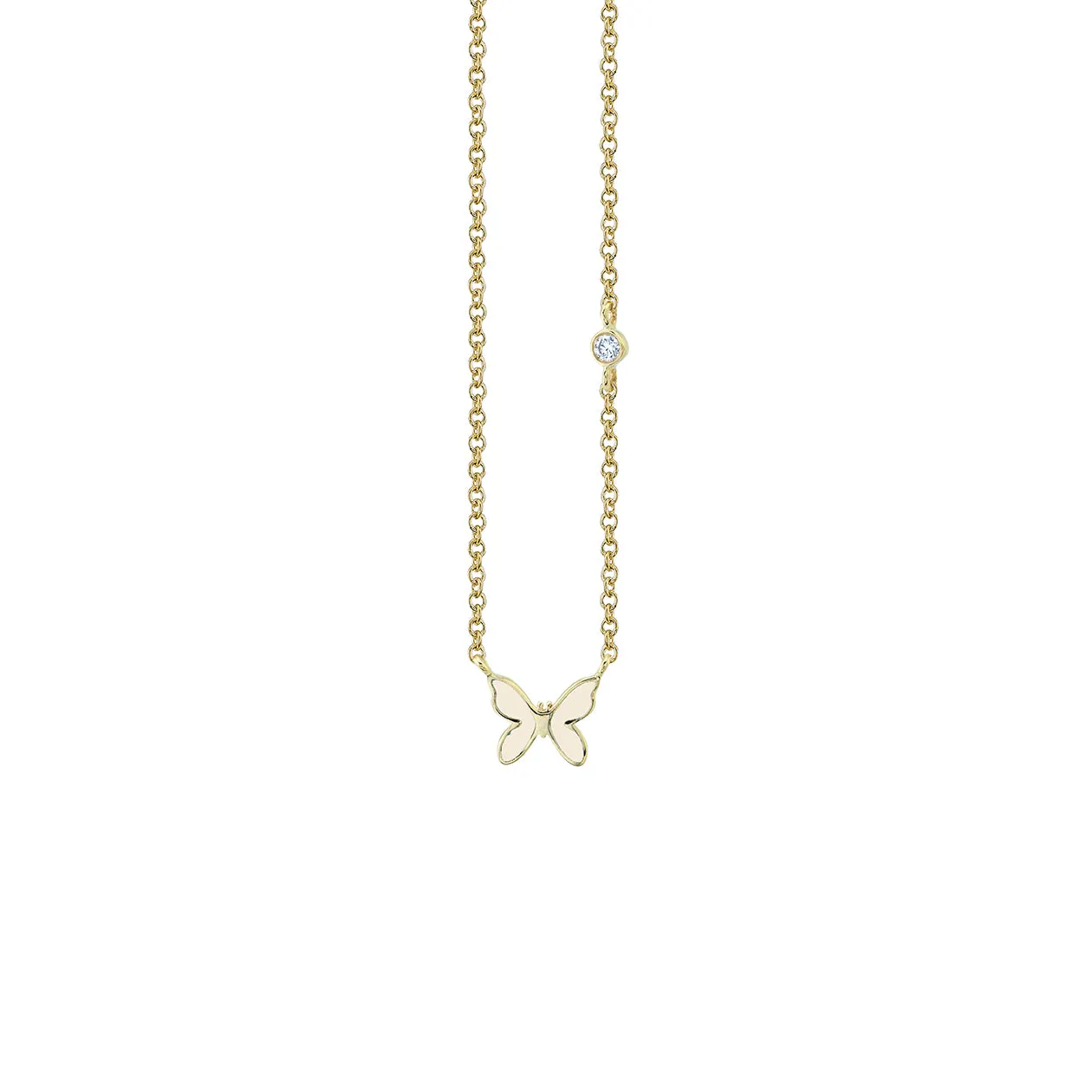 Gold & Enamel Mini Butterfly Necklace