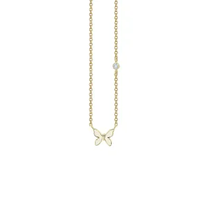 Gold & Enamel Mini Butterfly Necklace
