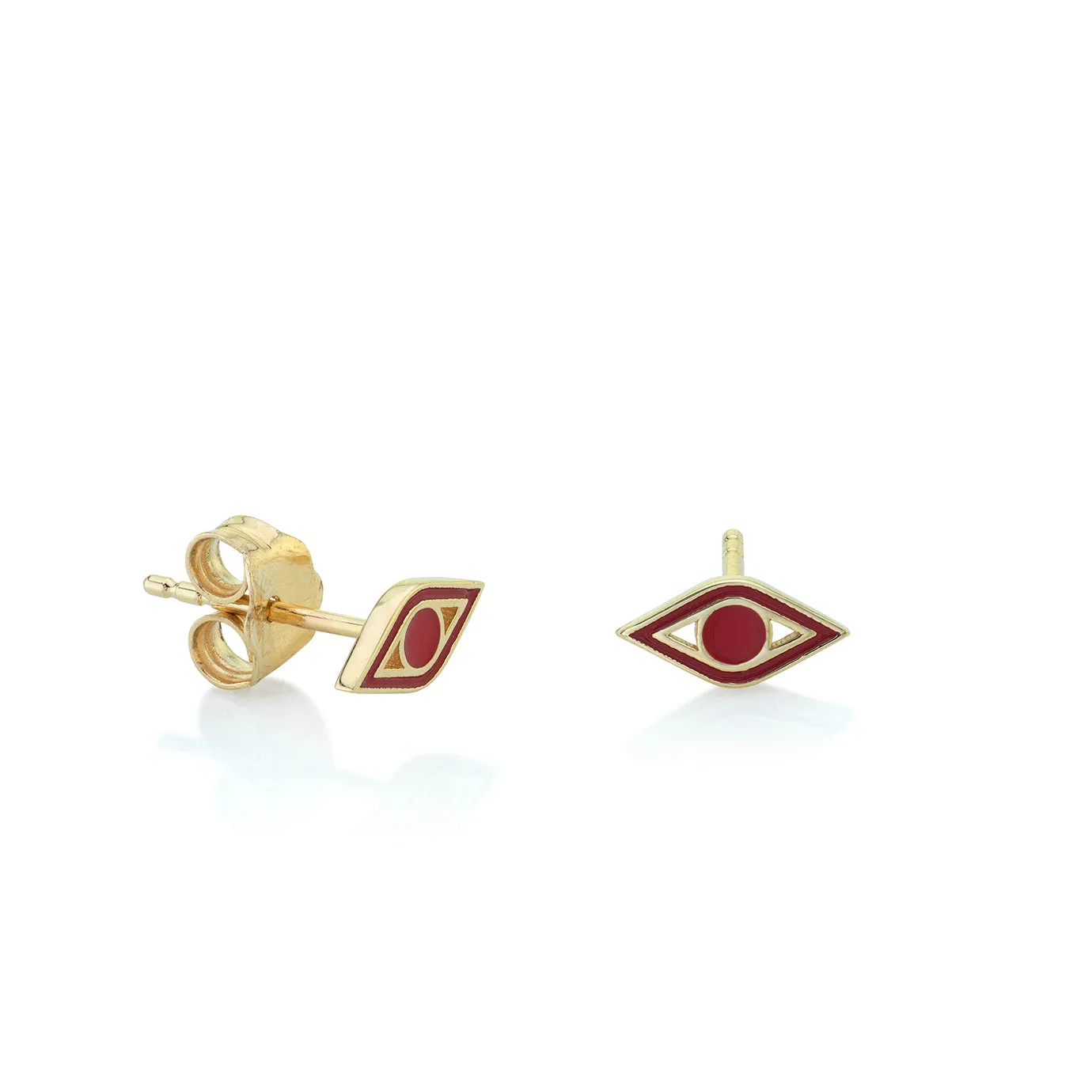 Gold & Enamel Mini Eye Stud