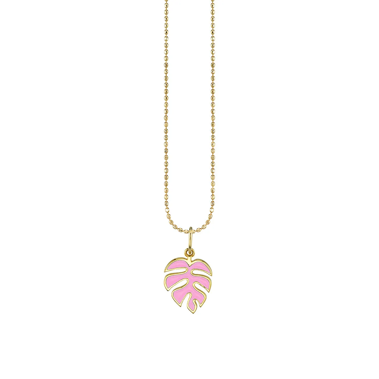 Gold & Enamel Monstera Leaf Charm