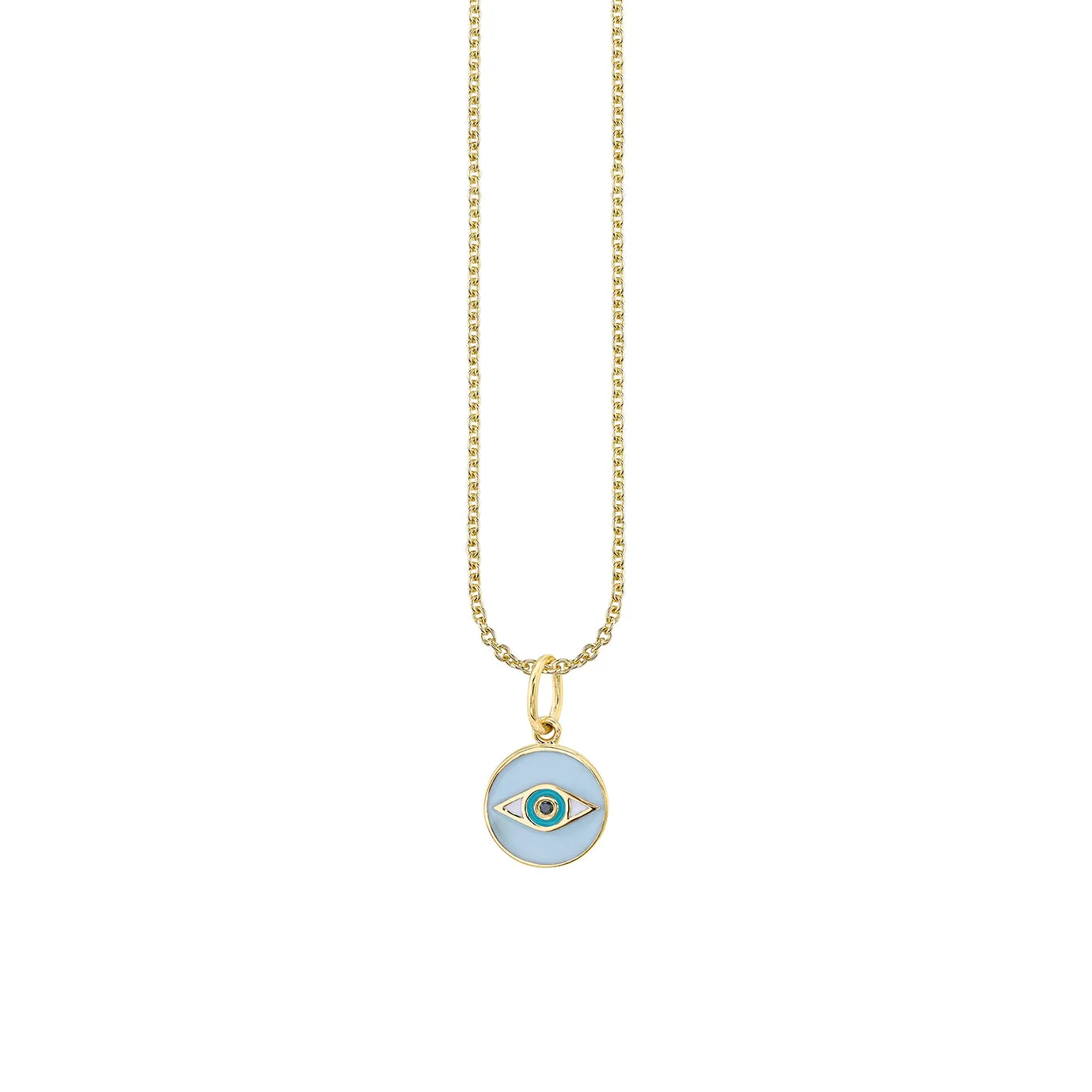 Gold & Enamel Tiny Eye Medallion Charm