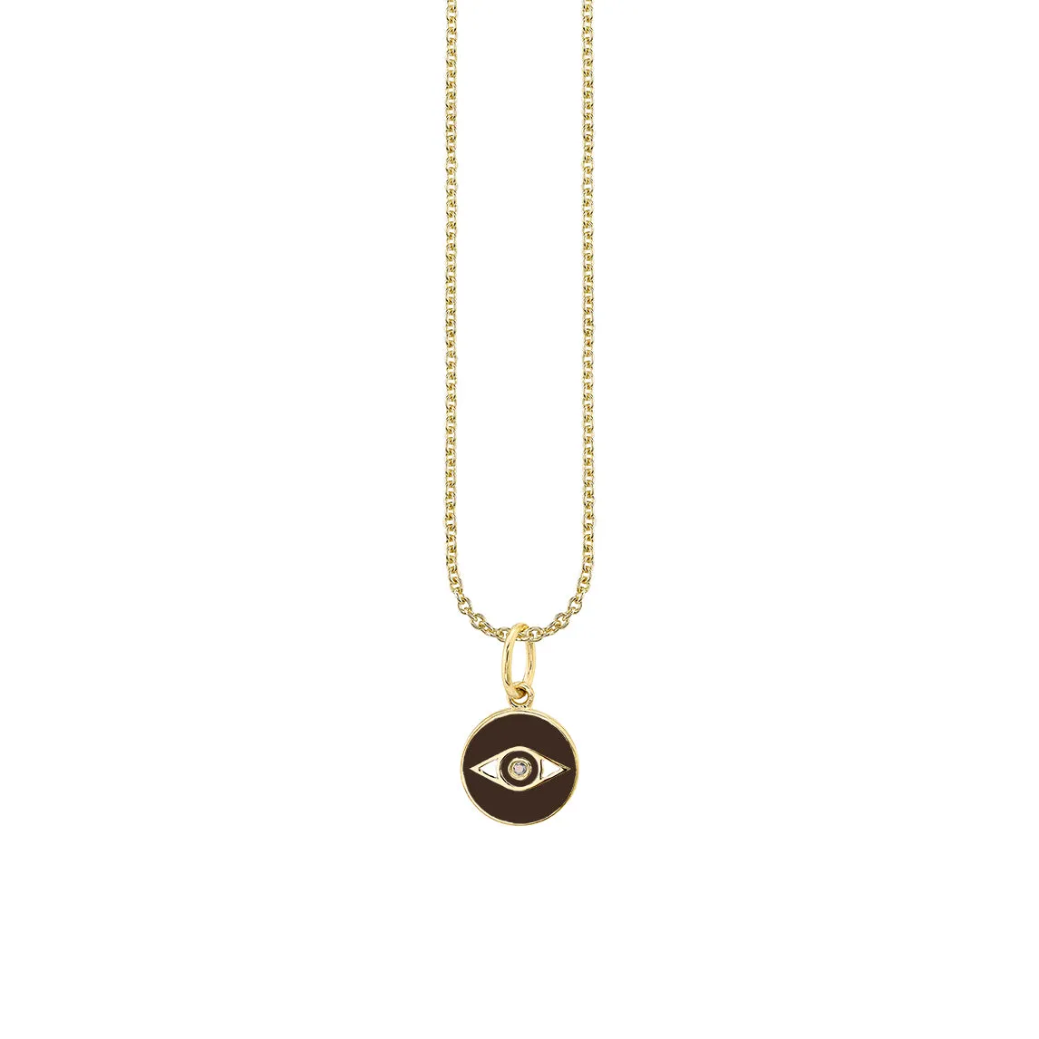 Gold & Enamel Tiny Eye Medallion Charm
