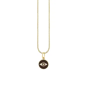 Gold & Enamel Tiny Eye Medallion Charm
