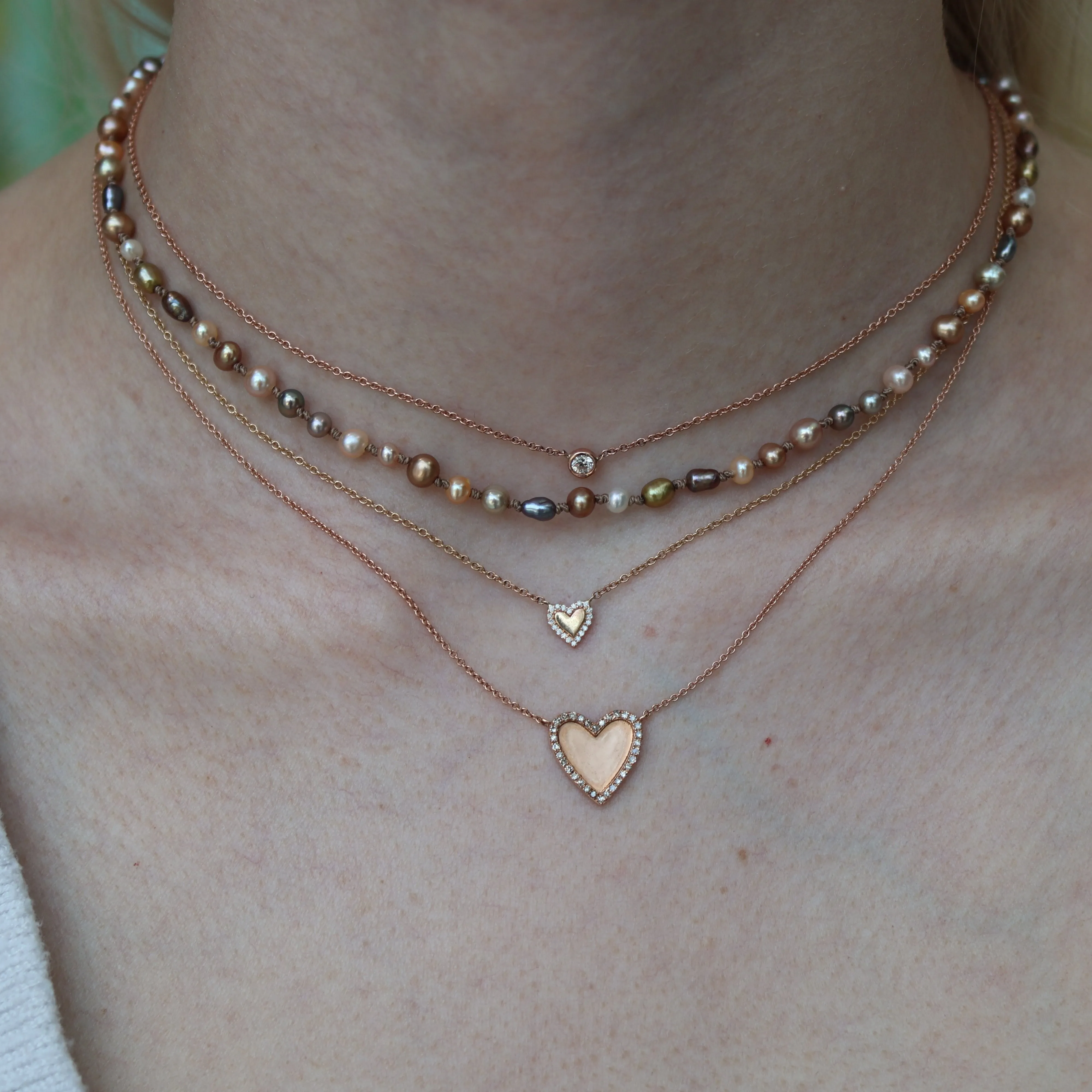 Gold Diamond Heart Necklace