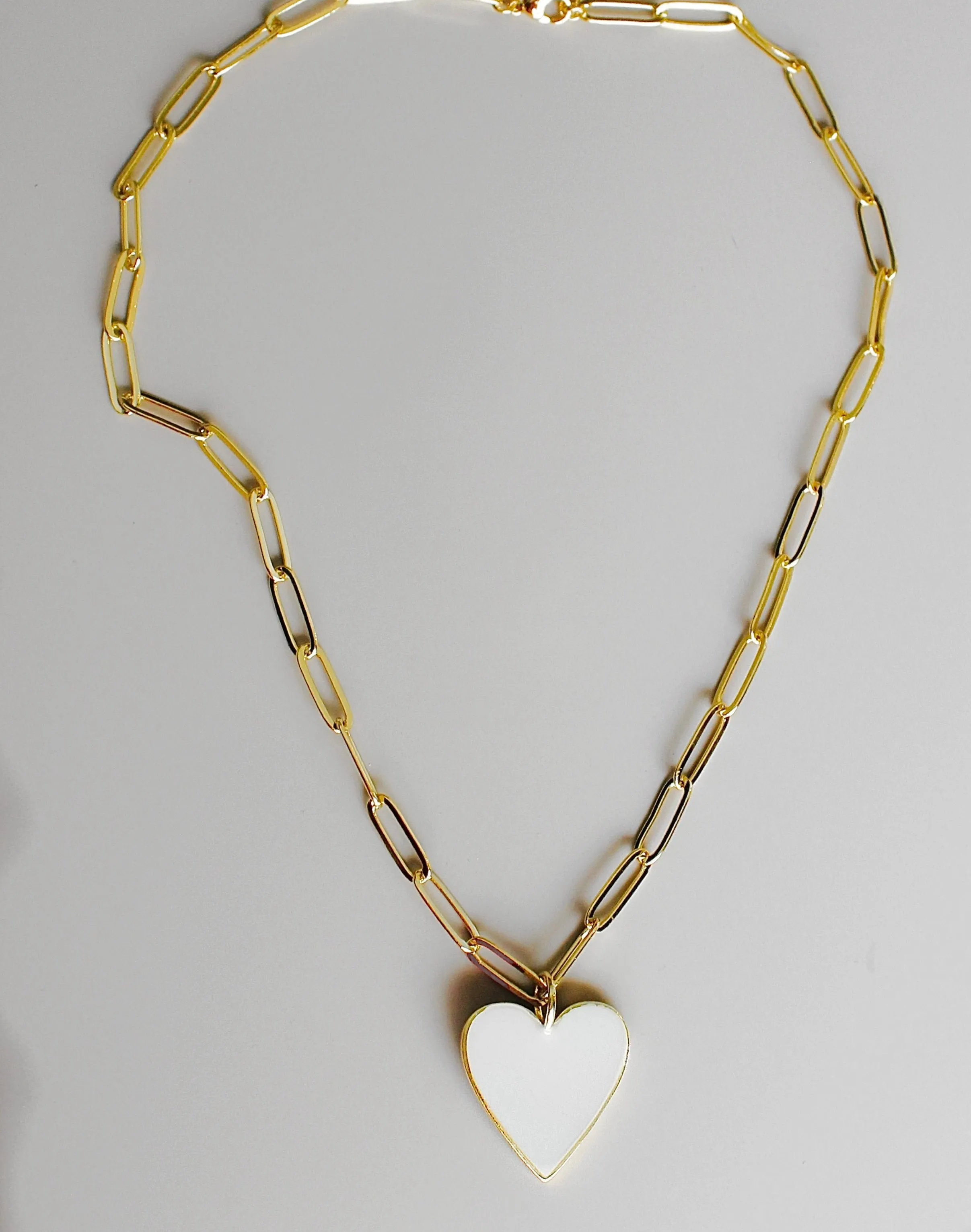Gold-Filled Enamel Heart Necklace