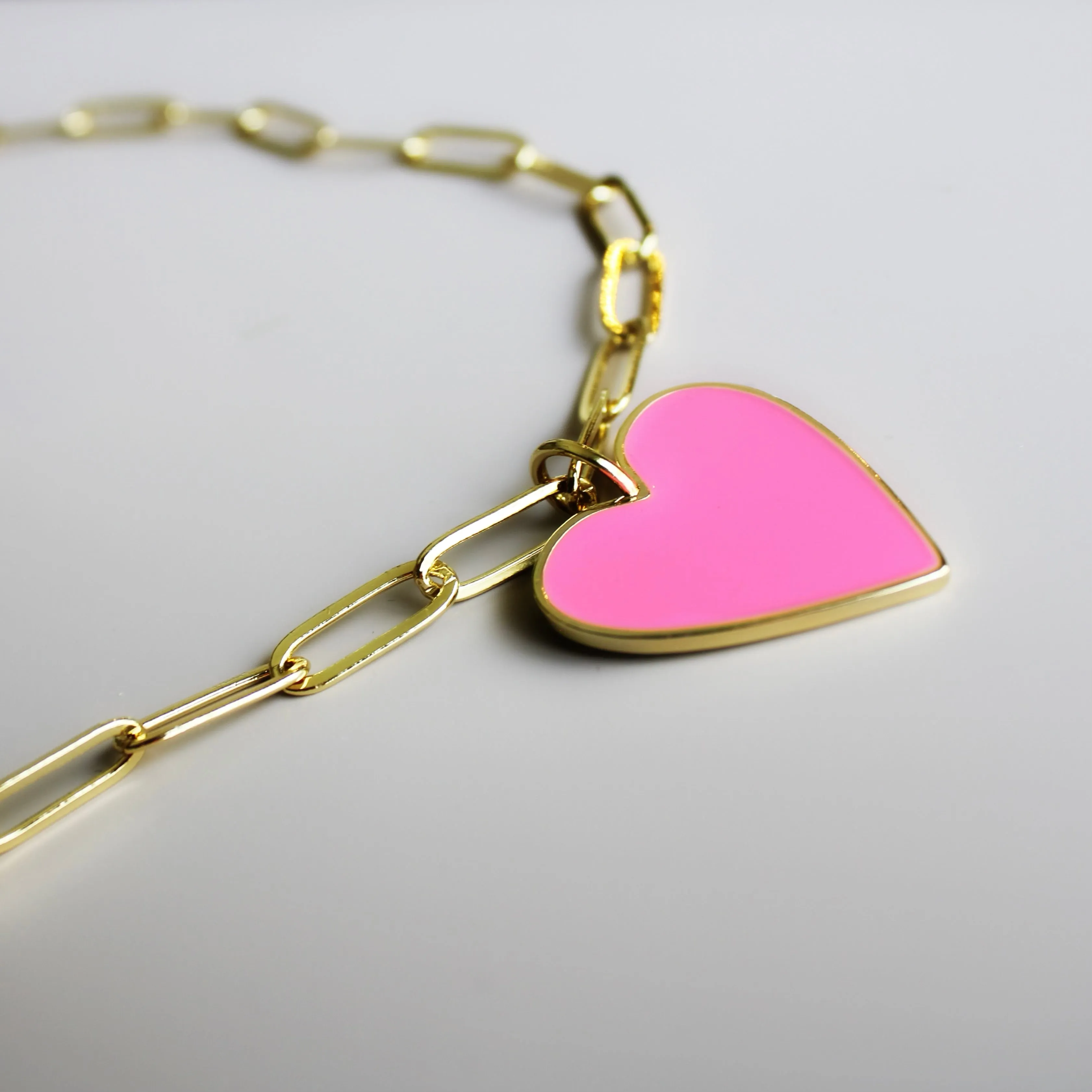 Gold-Filled Enamel Heart Necklace
