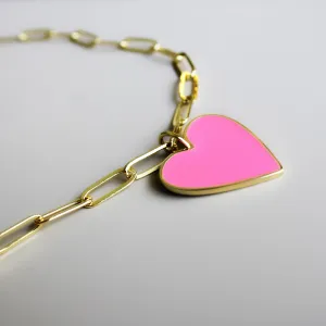 Gold-Filled Enamel Heart Necklace