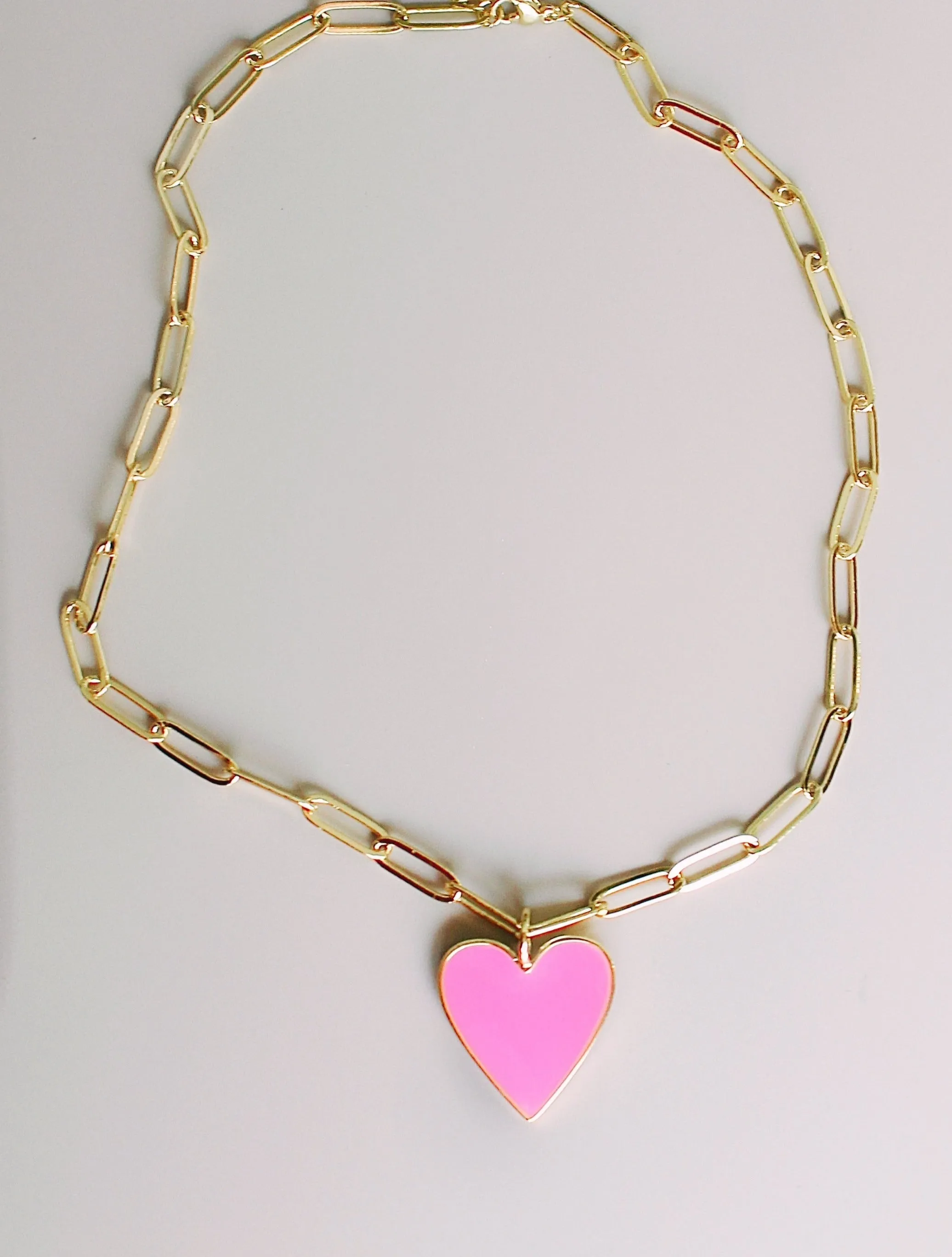 Gold-Filled Enamel Heart Necklace