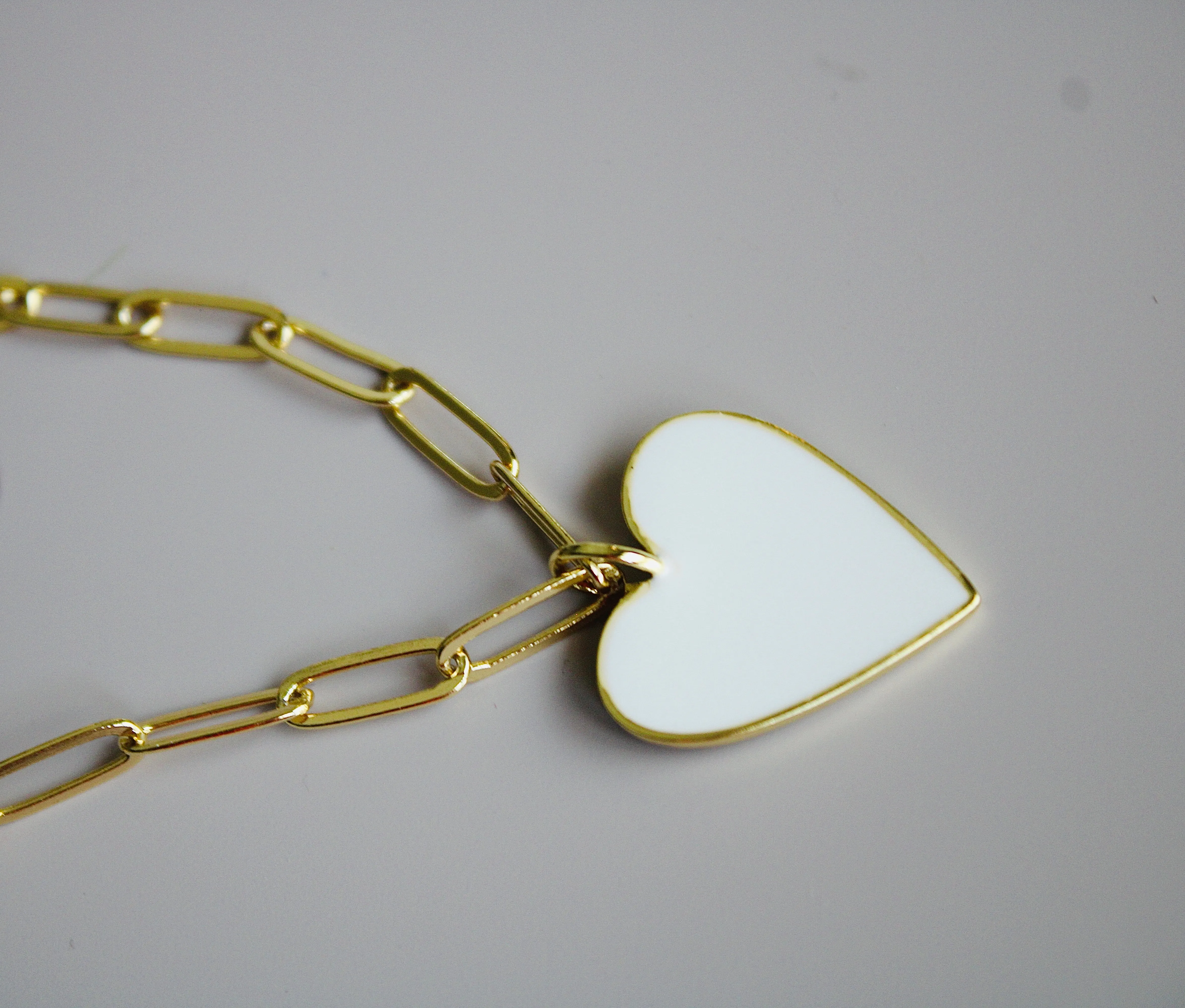 Gold-Filled Enamel Heart Necklace