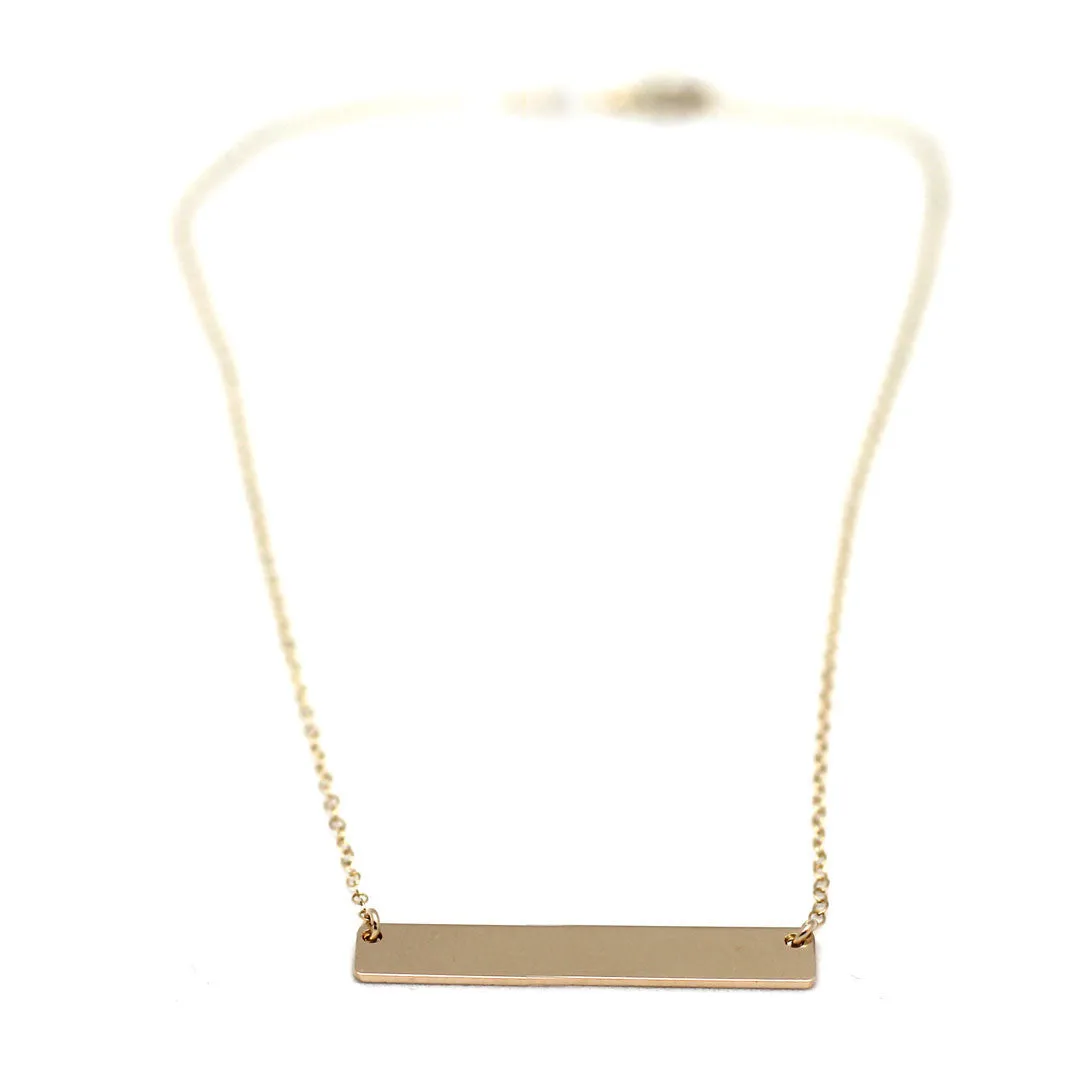 Gold Name Plate Necklace Custom 1.5"
