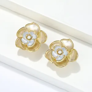 Gold Plated Multicolor Floral Earring