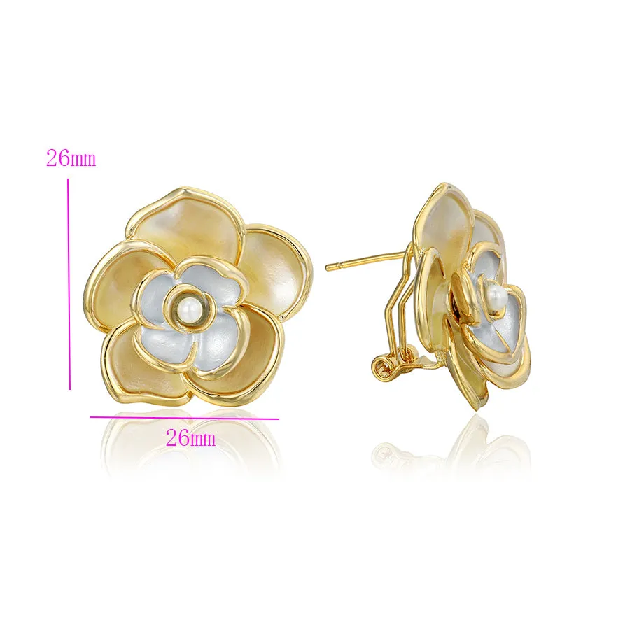 Gold Plated Multicolor Floral Earring