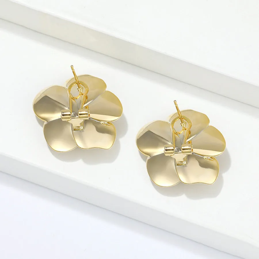 Gold Plated Multicolor Floral Earring