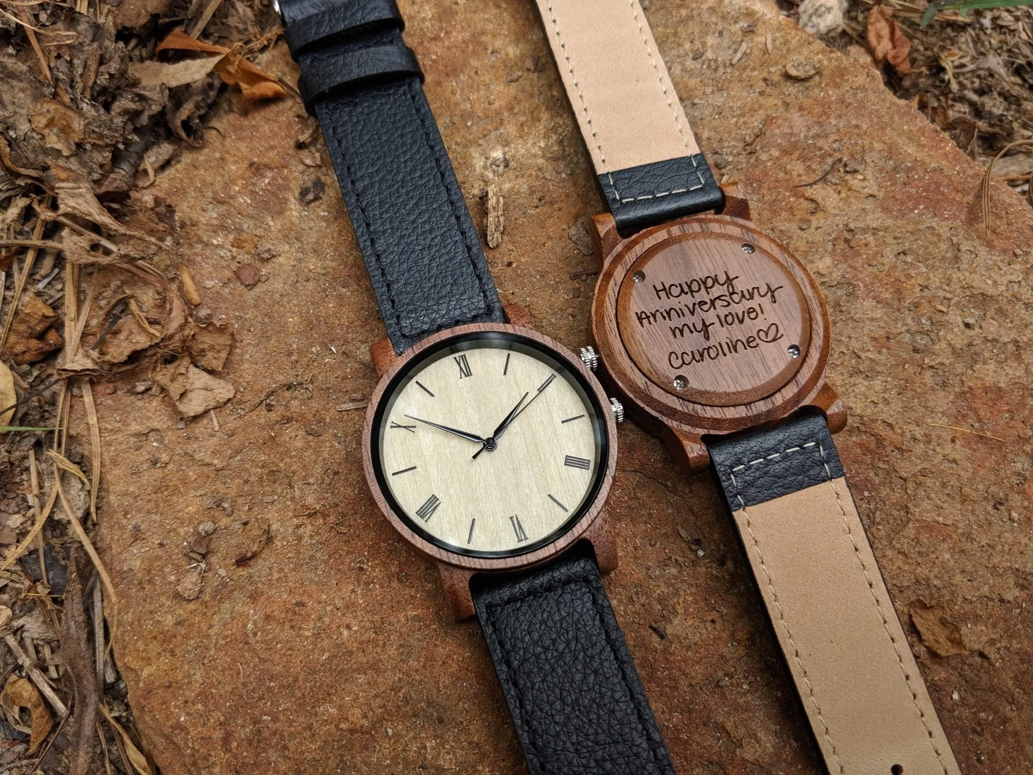 Groomsmen Set Of 5 Wooden Watches Walnut Arce