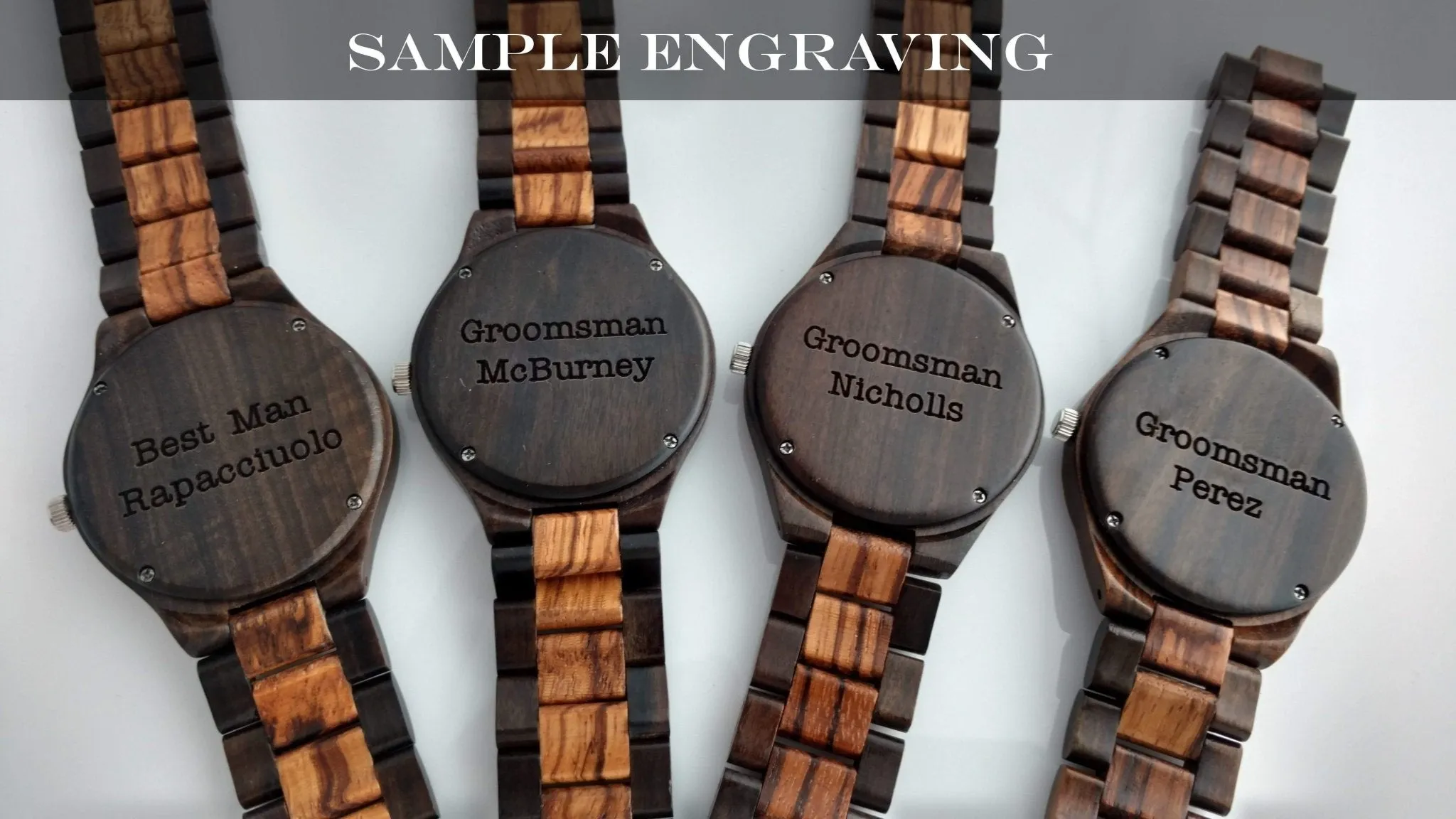 Groomsmen Set Of 6 Wooden Watches - Creativo