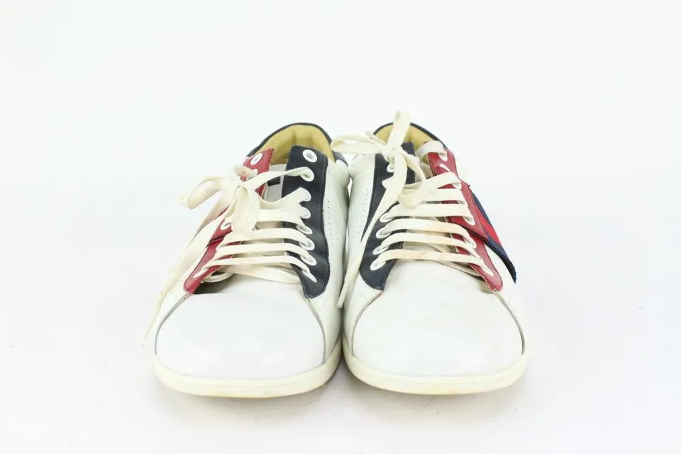 Gucci 192713 Men's US 10 Perforated LEather Web Sneaker 167ggs712