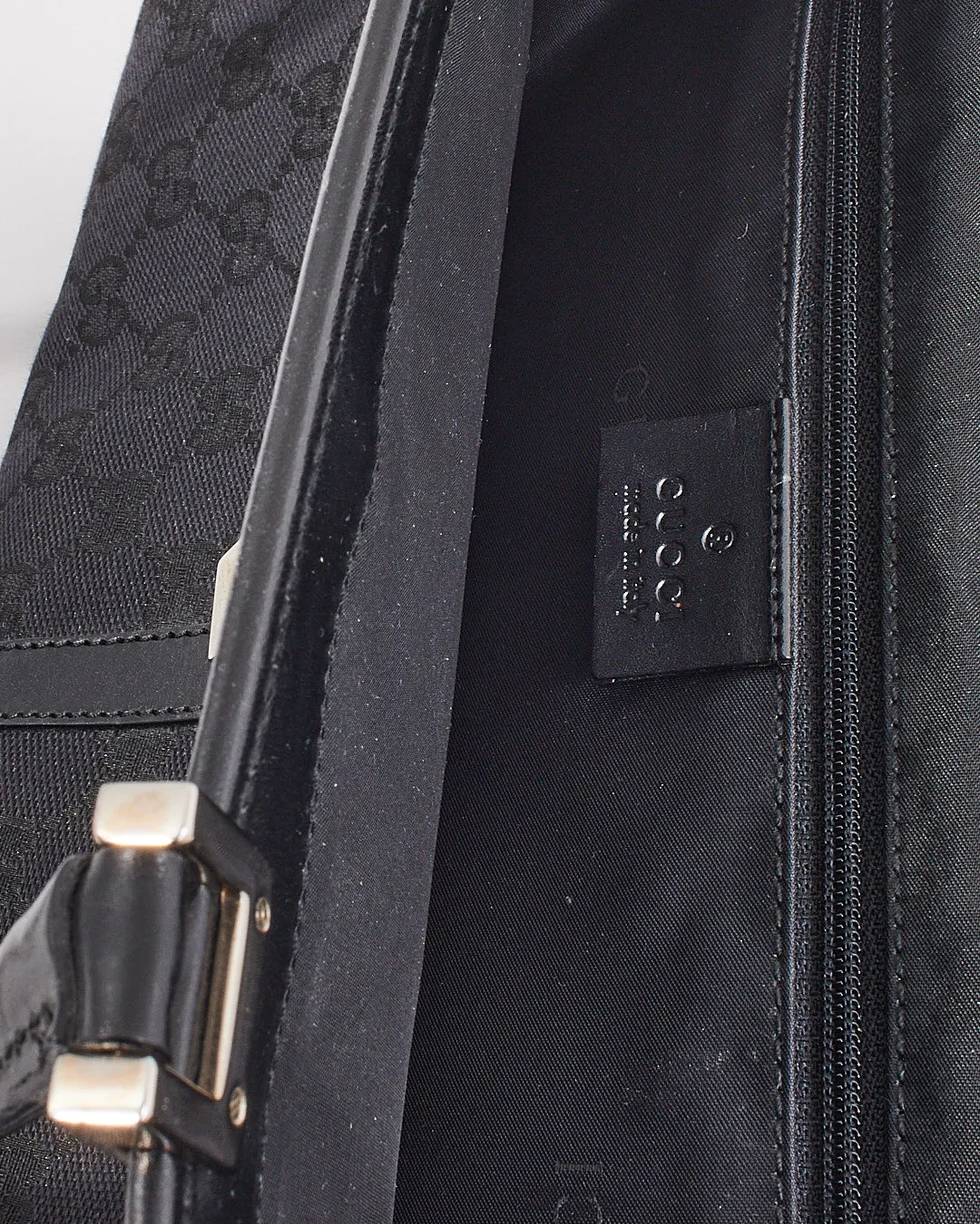 Gucci Black GG Canvas Top Handle Vintage Jackie Bag
