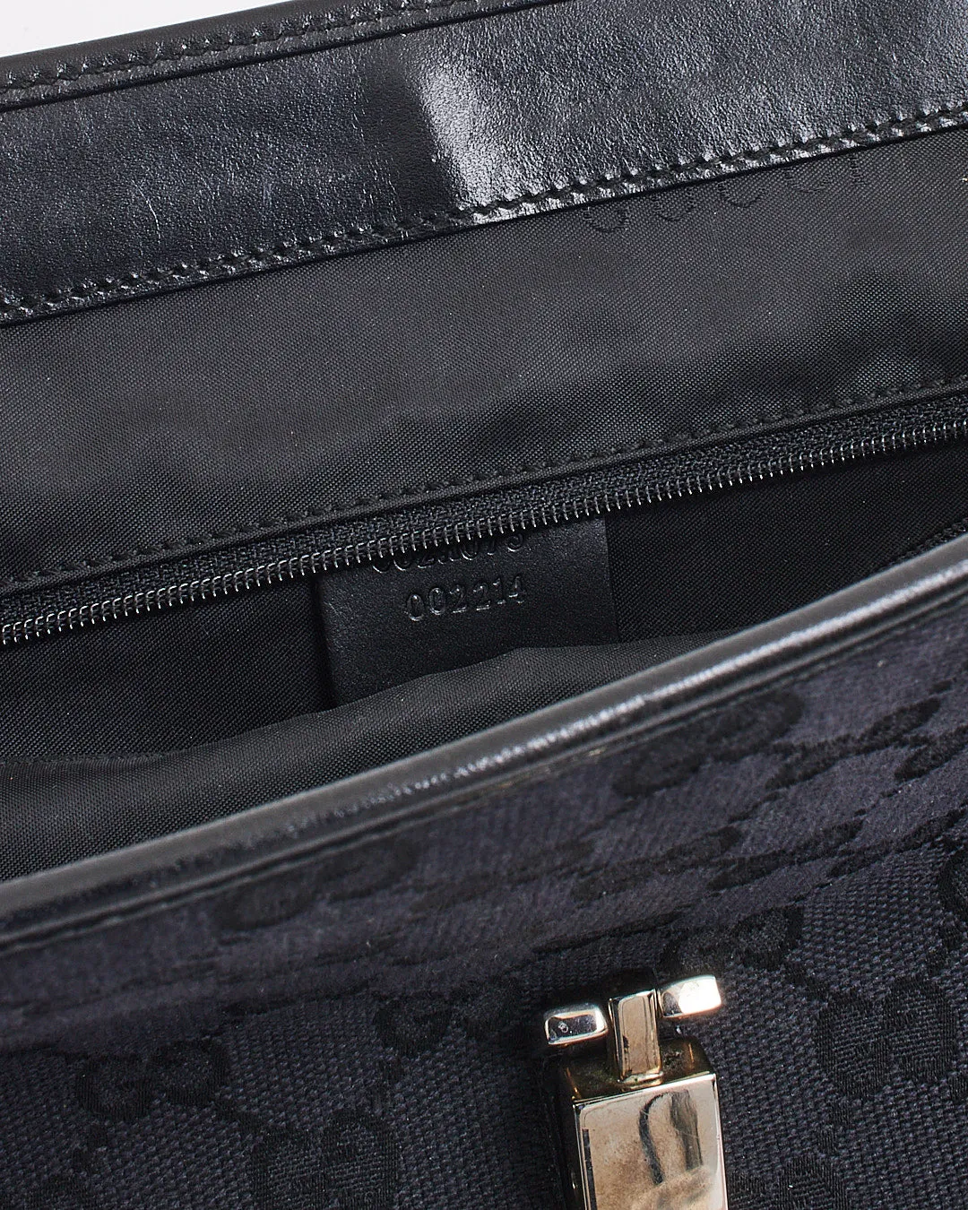 Gucci Black GG Canvas Top Handle Vintage Jackie Bag