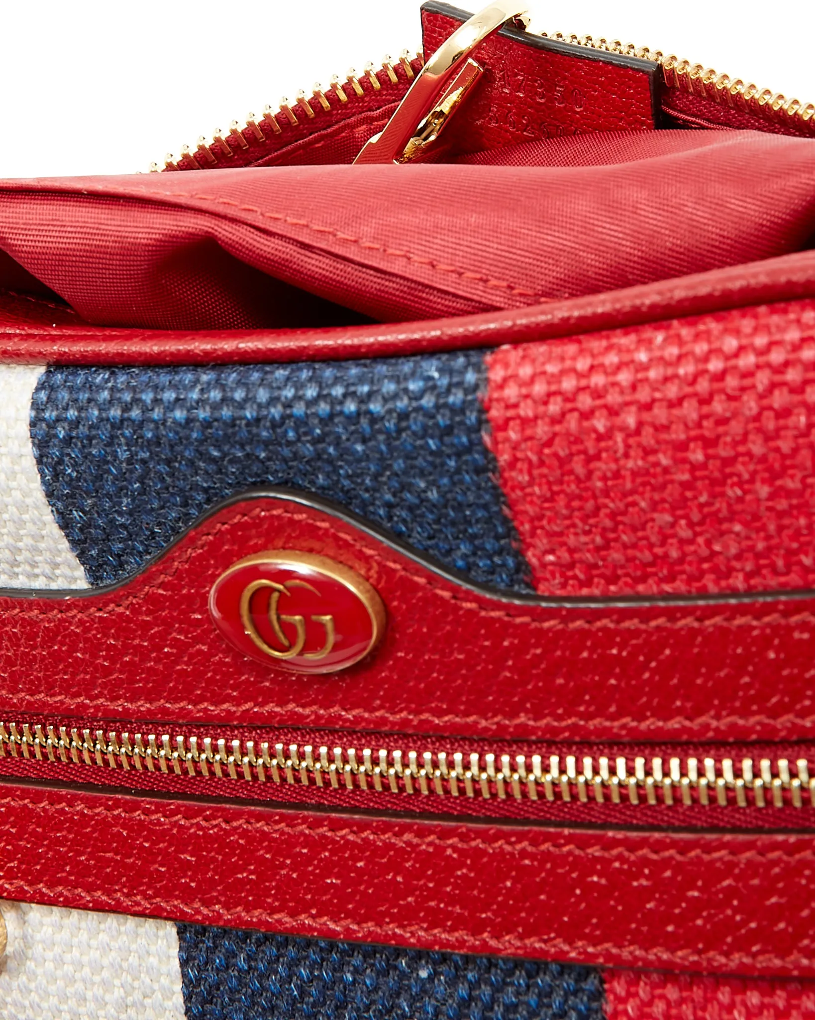 Gucci Blue/Red/White Web Canvas Mini Sylvie Ophidia Bag