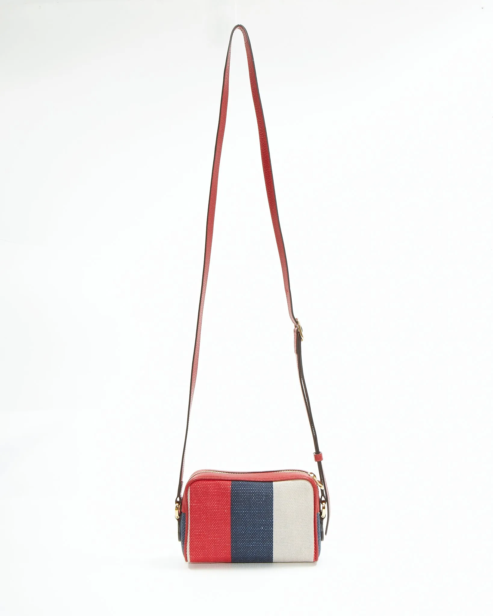 Gucci Blue/Red/White Web Canvas Mini Sylvie Ophidia Bag