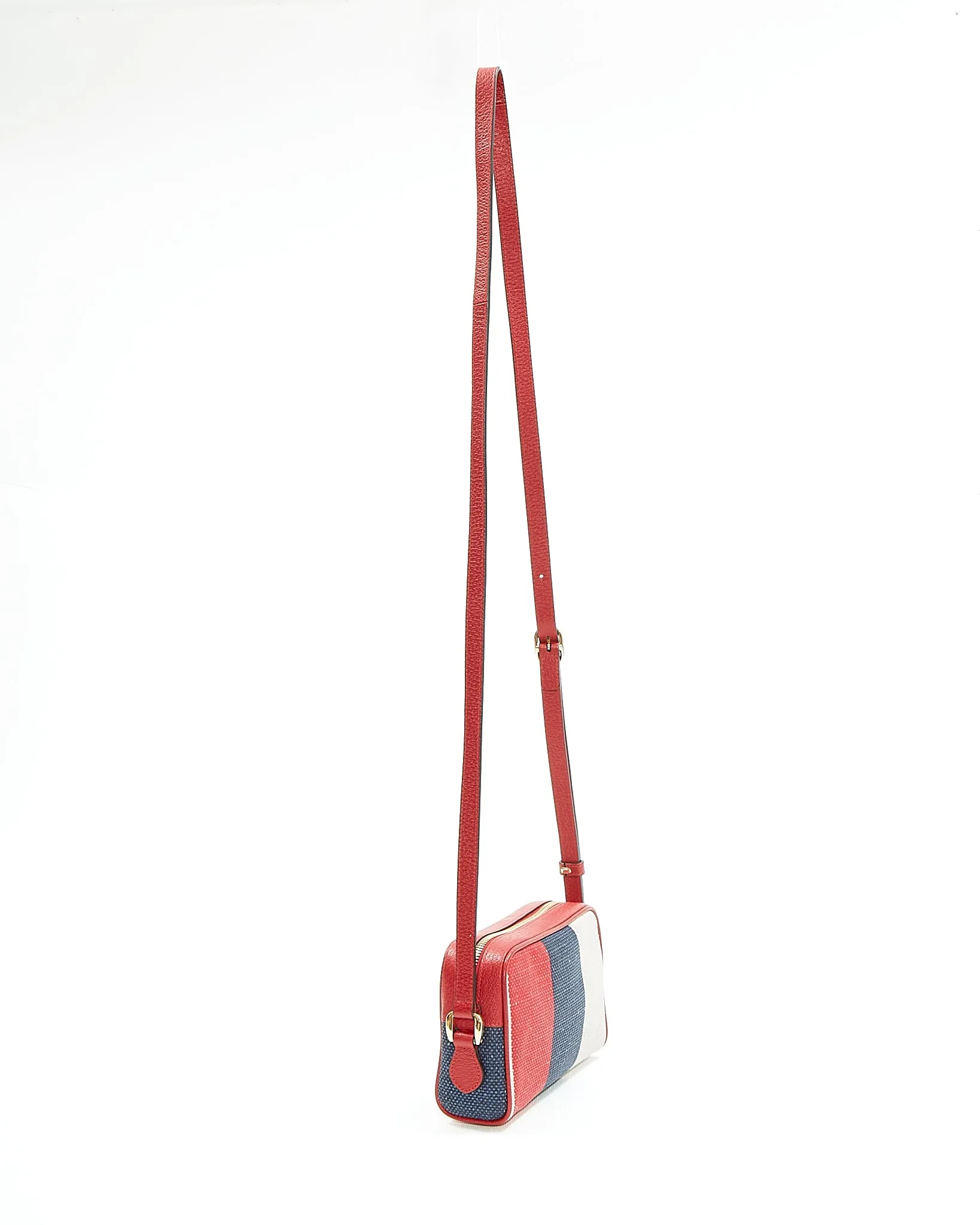 Gucci Blue/Red/White Web Canvas Mini Sylvie Ophidia Bag