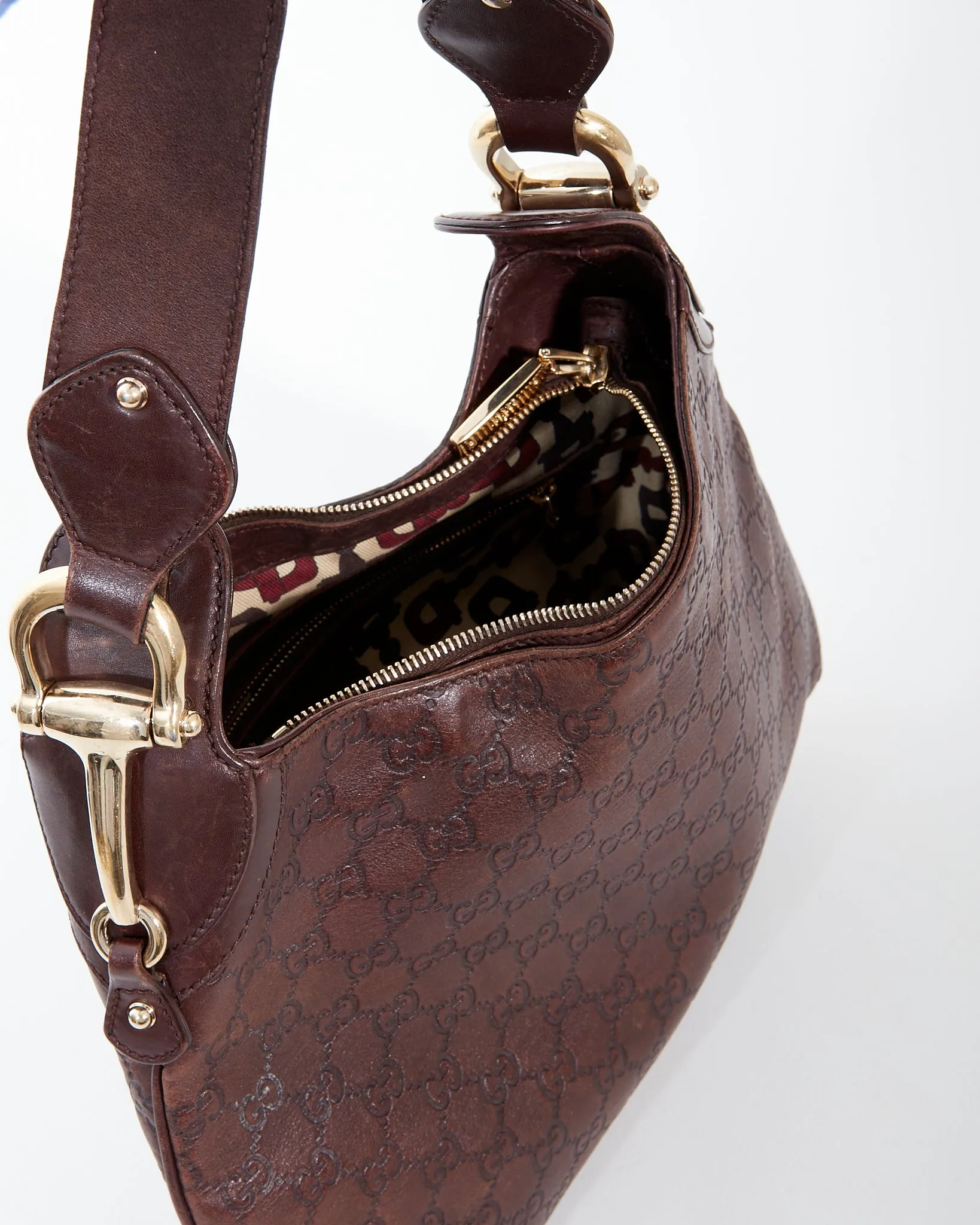Gucci Brown GG Leather Supreme Shoulder Bag