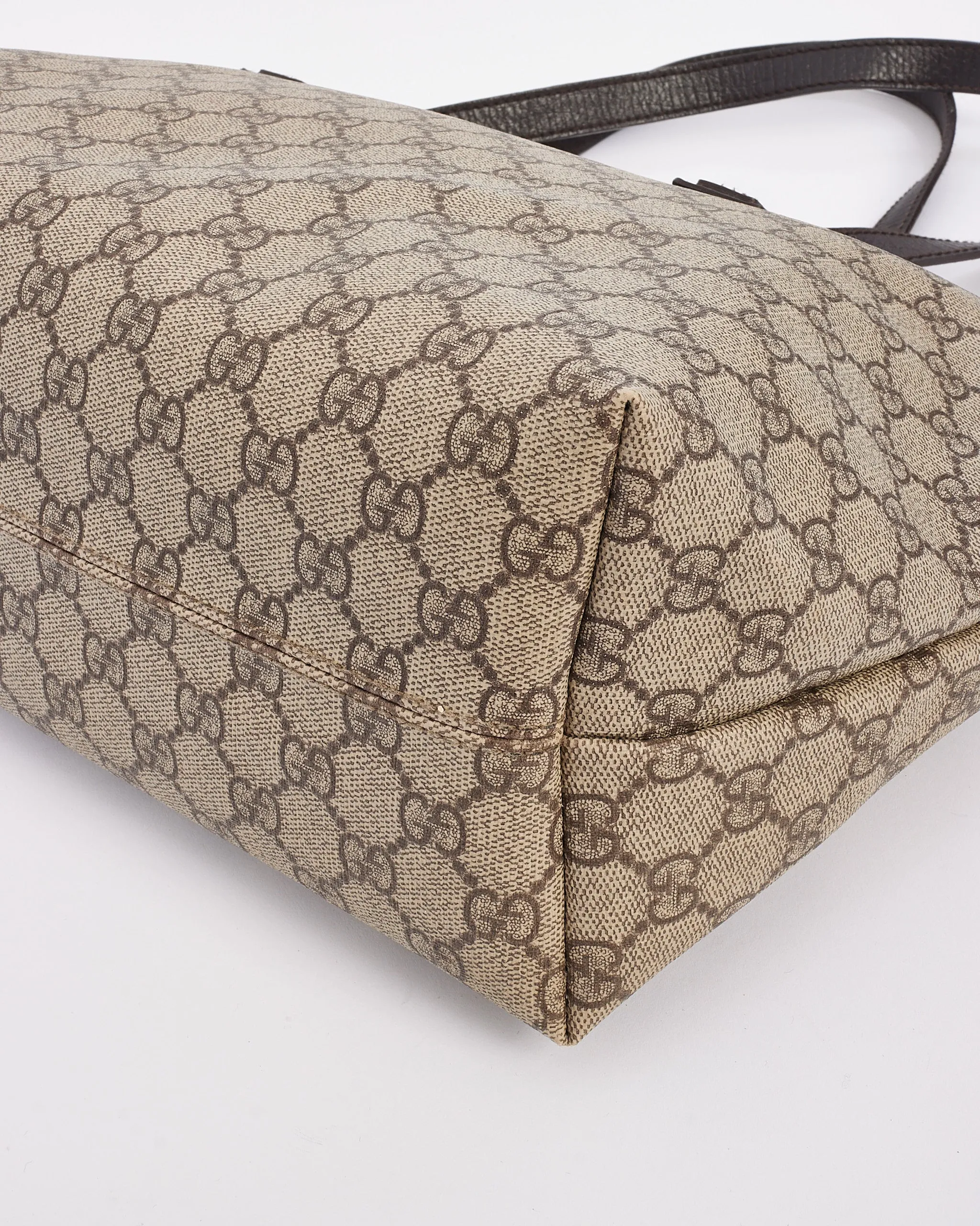 Gucci Brown Monogram GG Coated Canvas Zipper Tote Bag