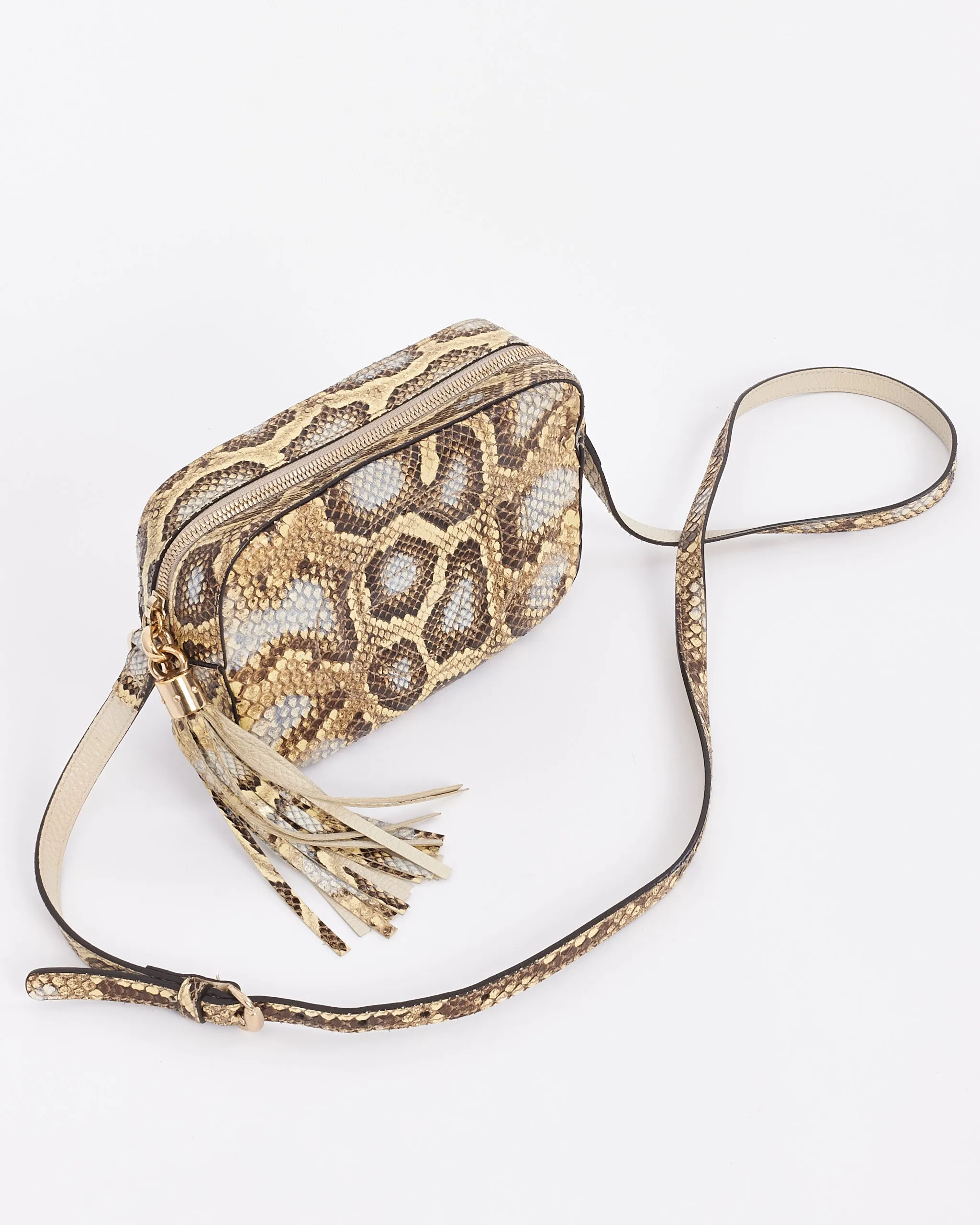 Gucci Brown Python Soho Disco Crossbody Bag