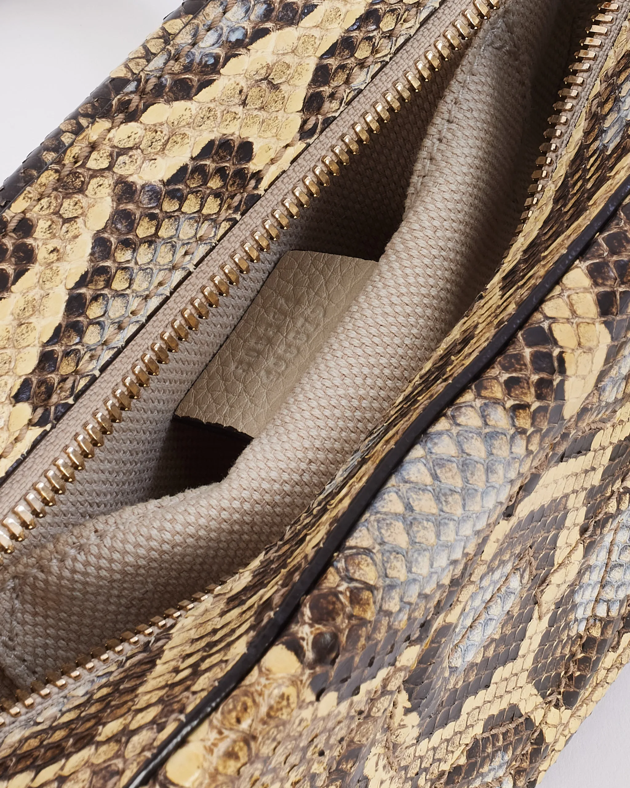 Gucci Brown Python Soho Disco Crossbody Bag
