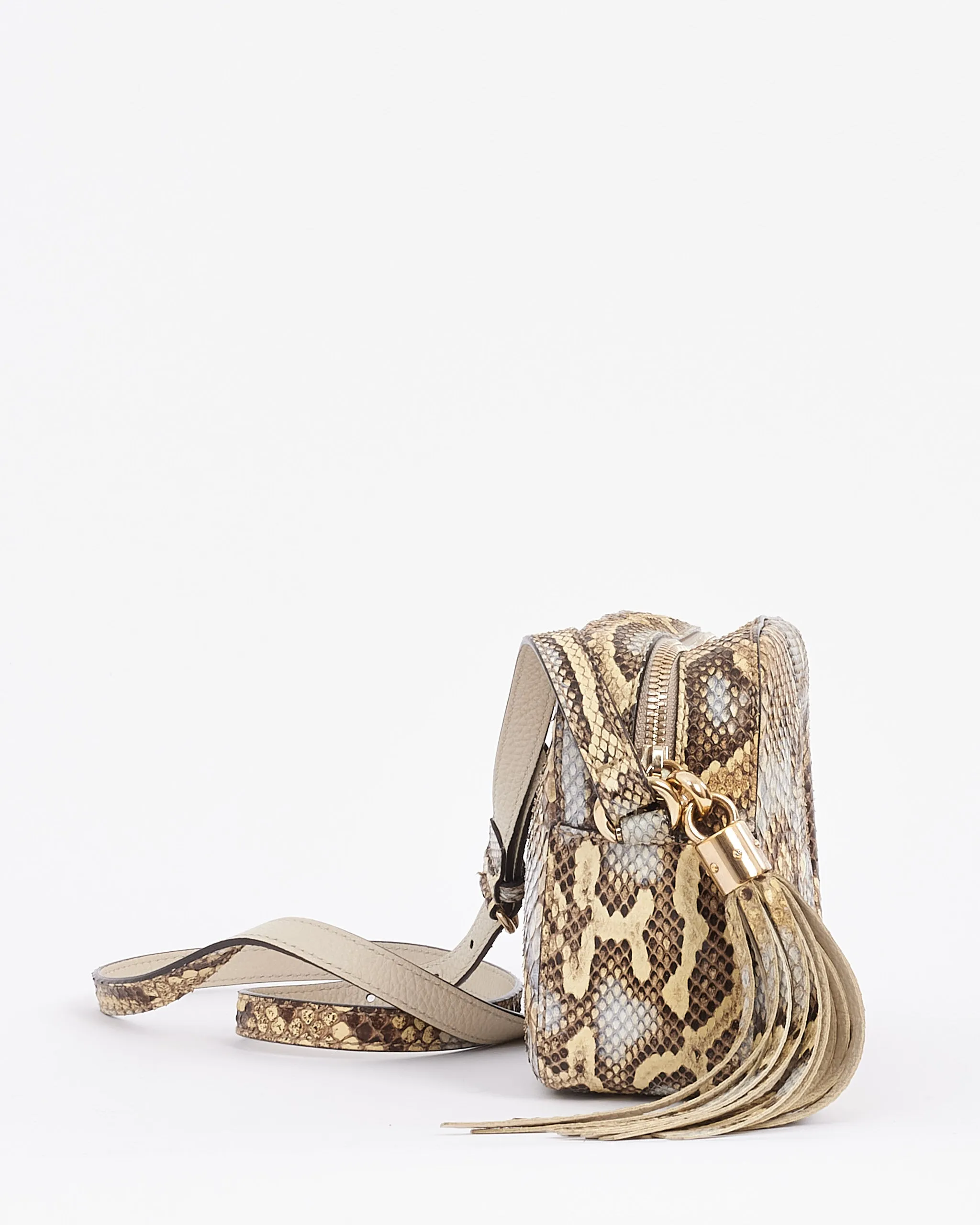 Gucci Brown Python Soho Disco Crossbody Bag