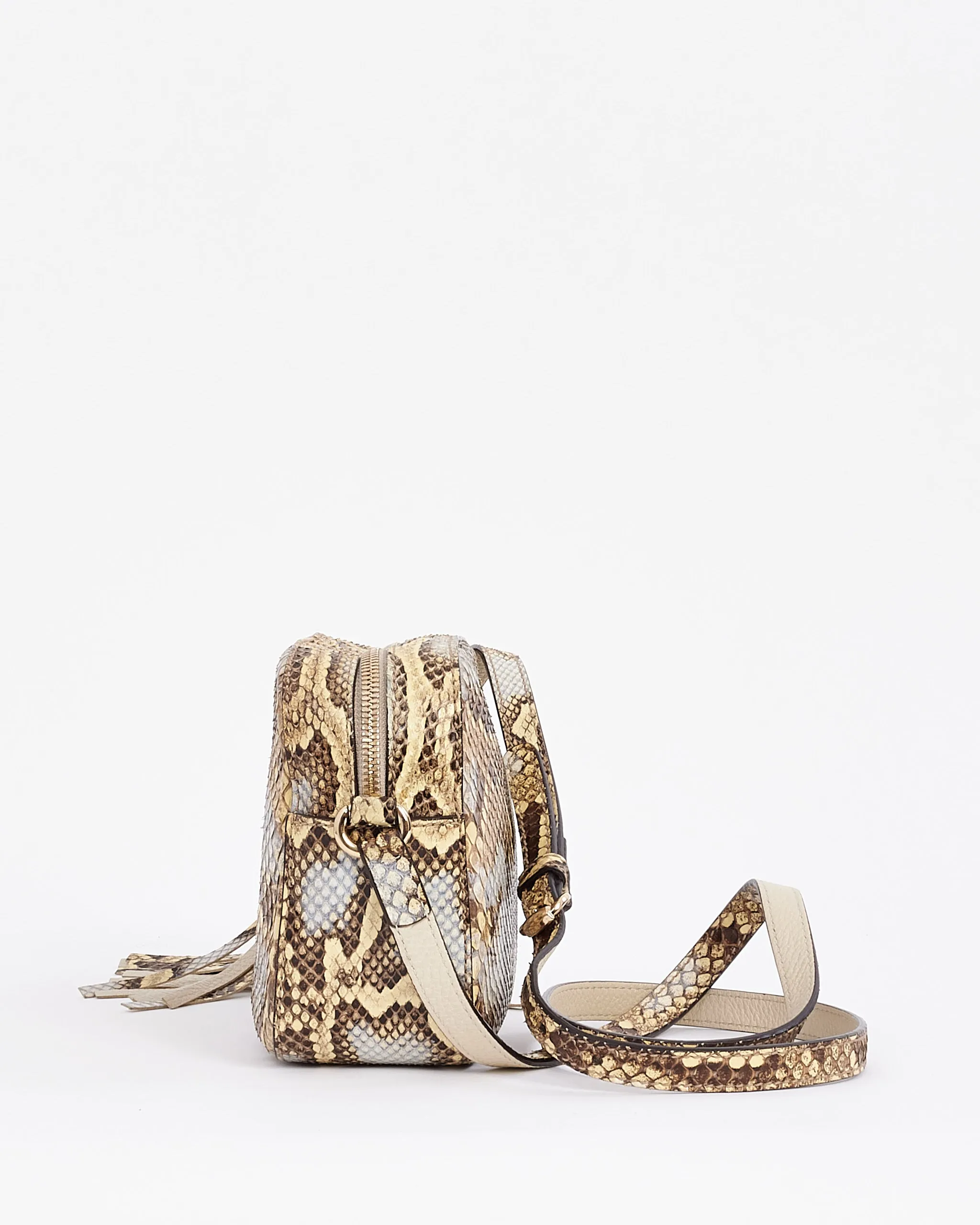 Gucci Brown Python Soho Disco Crossbody Bag