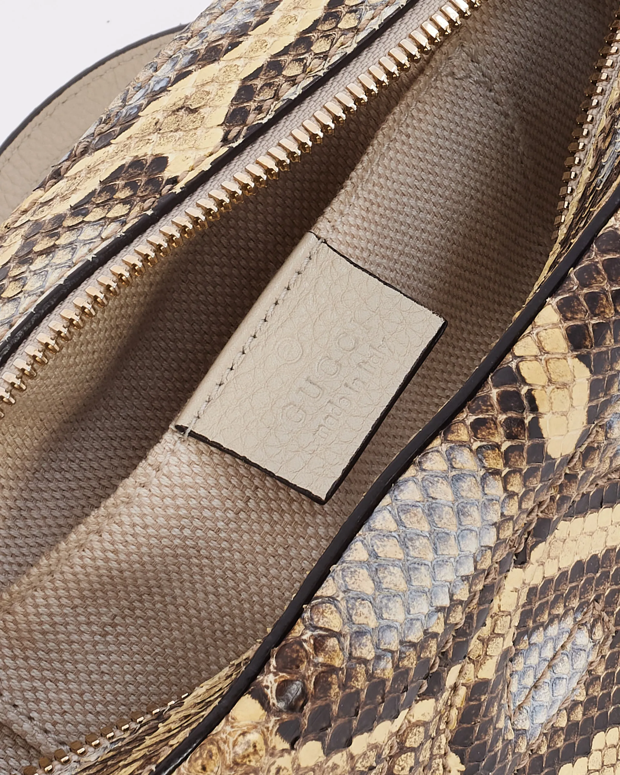 Gucci Brown Python Soho Disco Crossbody Bag