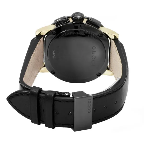 Gucci G-Chrono Black Leather Black Dial Chronograph Quartz Watch for Gents - YA101203