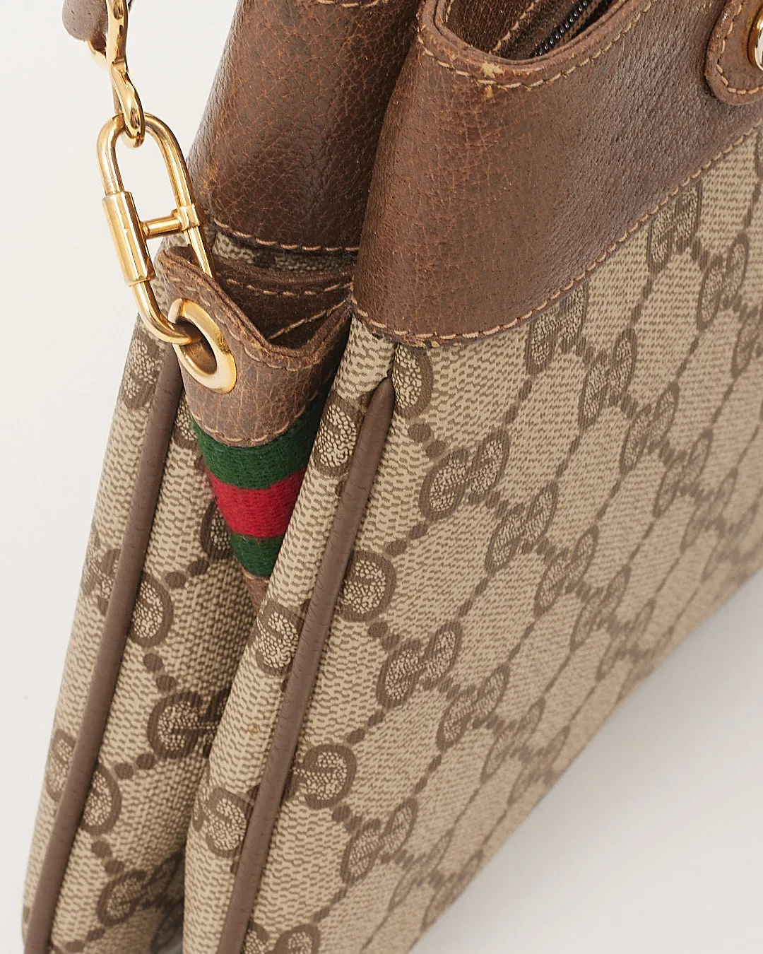Gucci GG Beige Vintage Coated Canvas Crossbody Bag