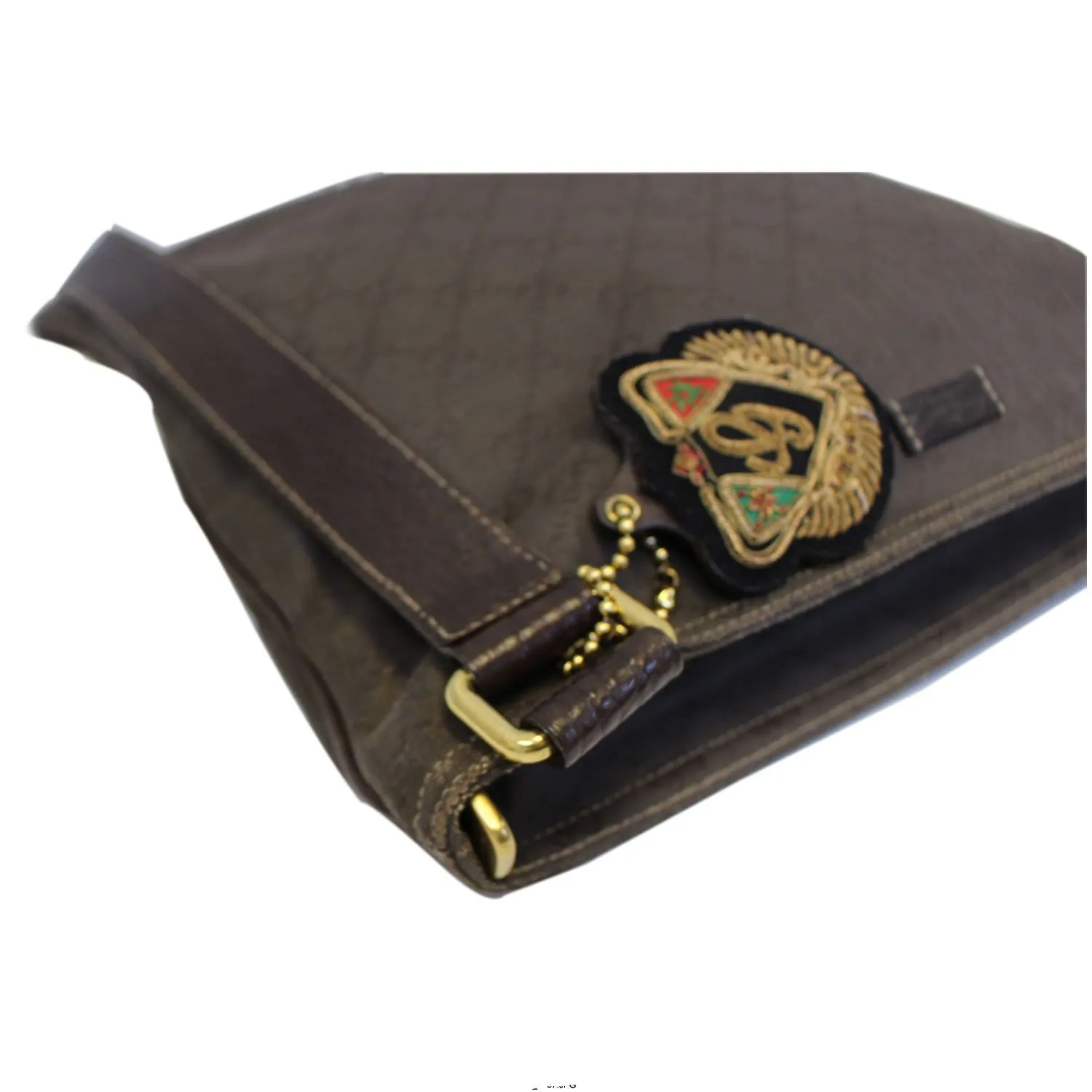 GUCCI GG Canvas Dark Brown Messenger Crossbody Bag