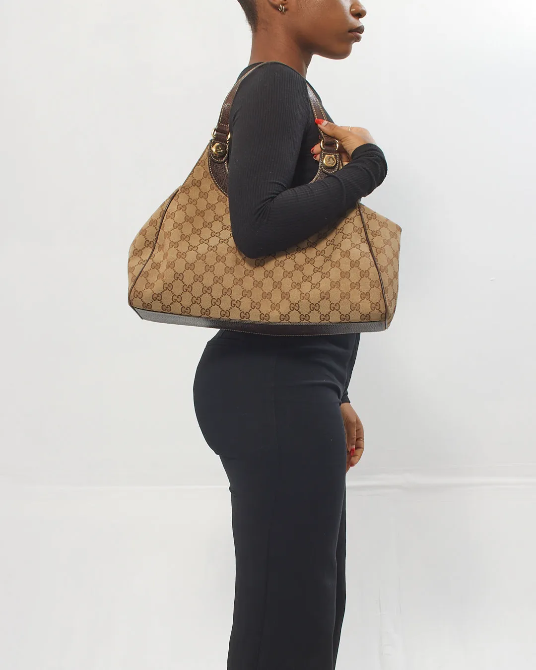 Gucci GG Canvas Print Medium Charmy Shoulder Bag