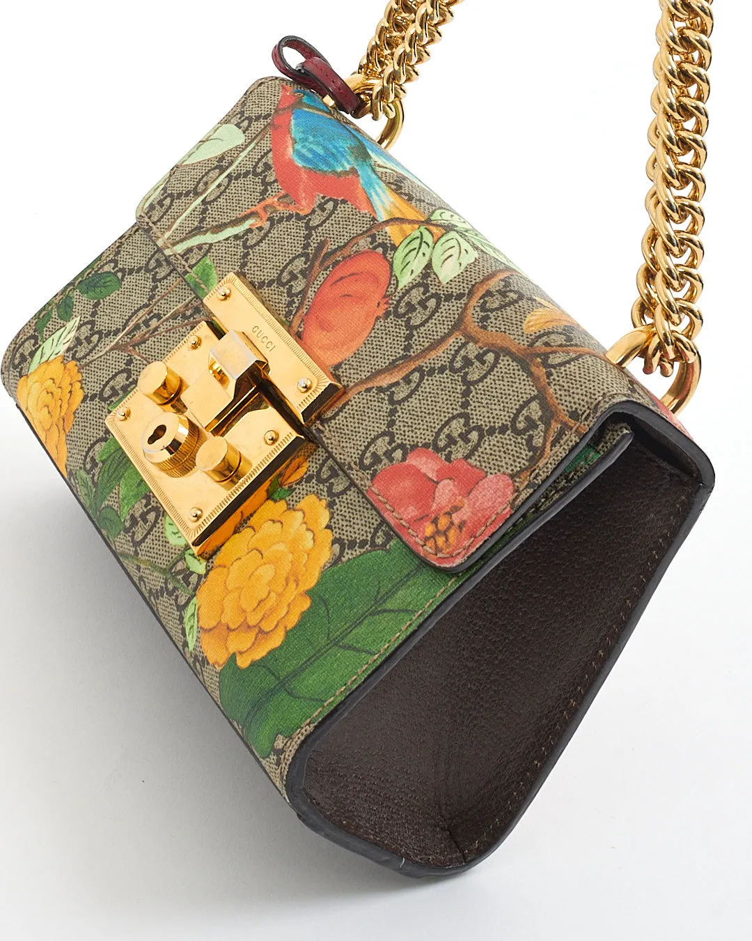Gucci GG Supreme Monogram Tian (Floral) Small Padlock Shoulder Bag