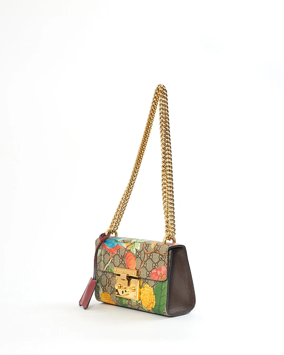 Gucci GG Supreme Monogram Tian (Floral) Small Padlock Shoulder Bag
