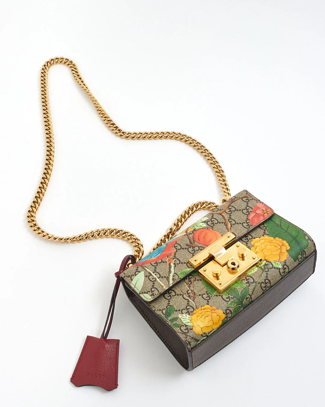 Gucci GG Supreme Monogram Tian (Floral) Small Padlock Shoulder Bag