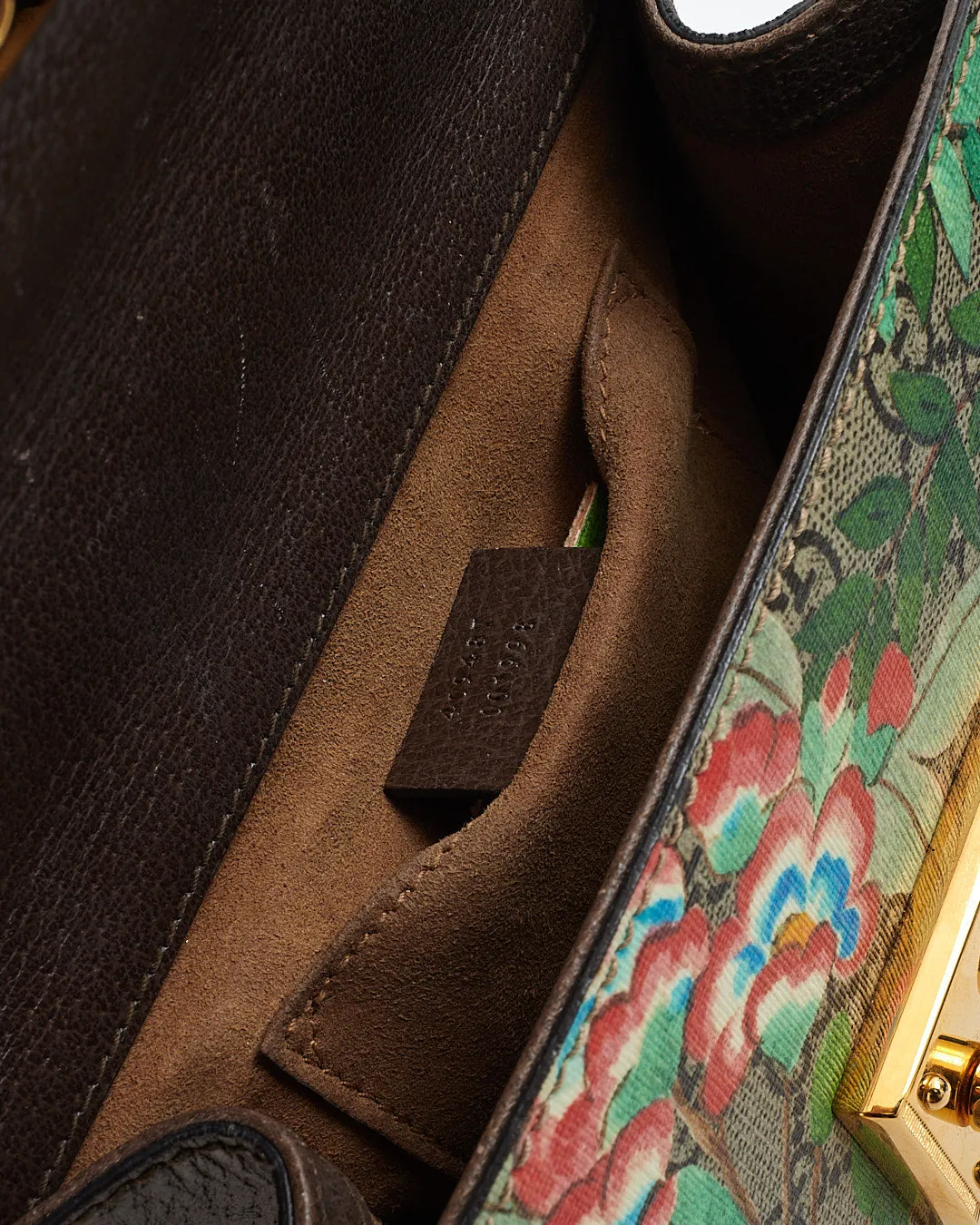 Gucci GG Supreme Monogram Tian (Floral) Small Padlock Shoulder Bag