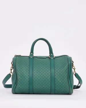 Gucci Green Guccissima Leather Boston Duffel Bag