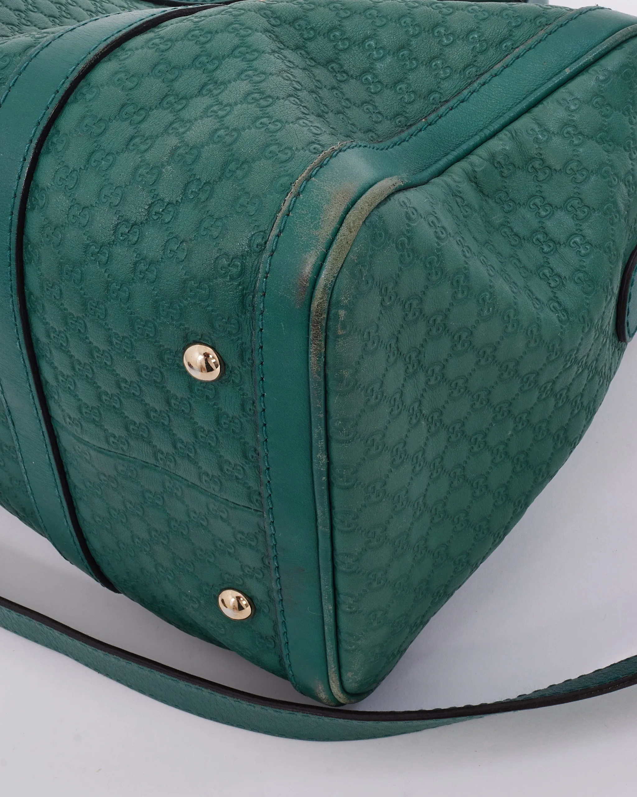 Gucci Green Guccissima Leather Boston Duffel Bag
