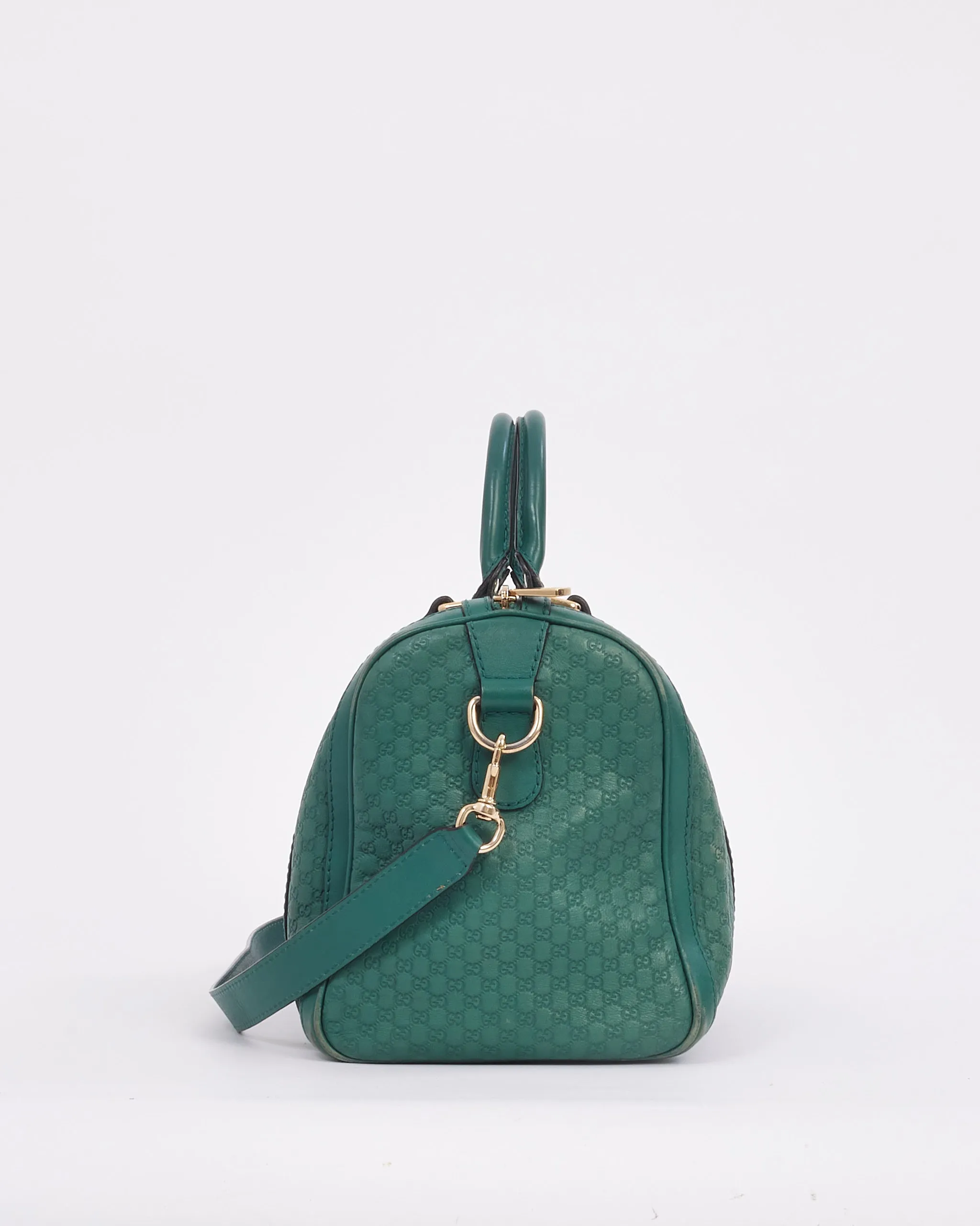 Gucci Green Guccissima Leather Boston Duffel Bag