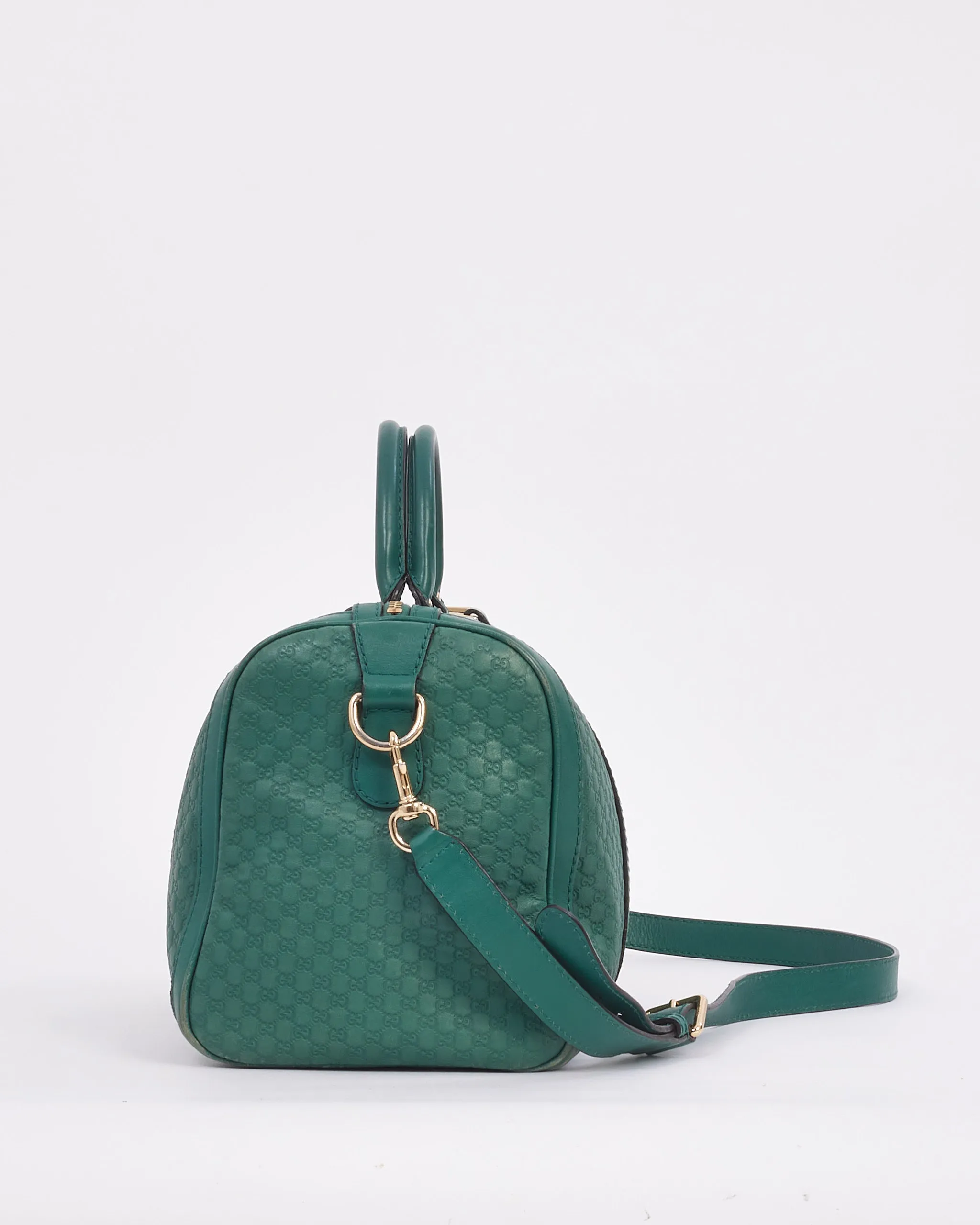 Gucci Green Guccissima Leather Boston Duffel Bag