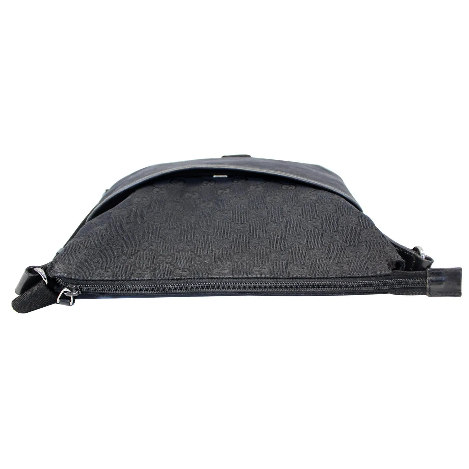 GUCCI Monogram Medium Perforated Messenger Crossbody Bag Black